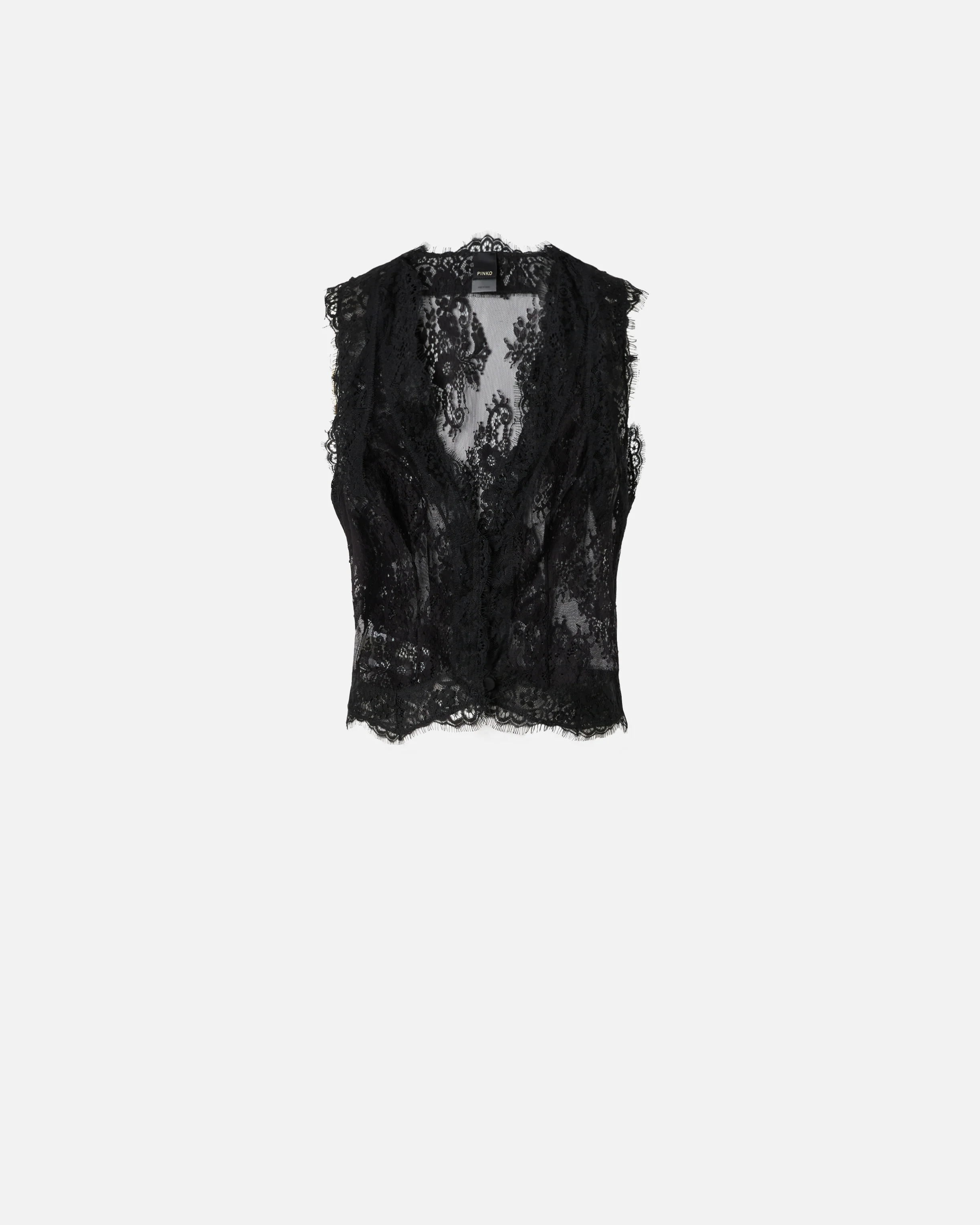 Gilet in pizzo valencienne floreale