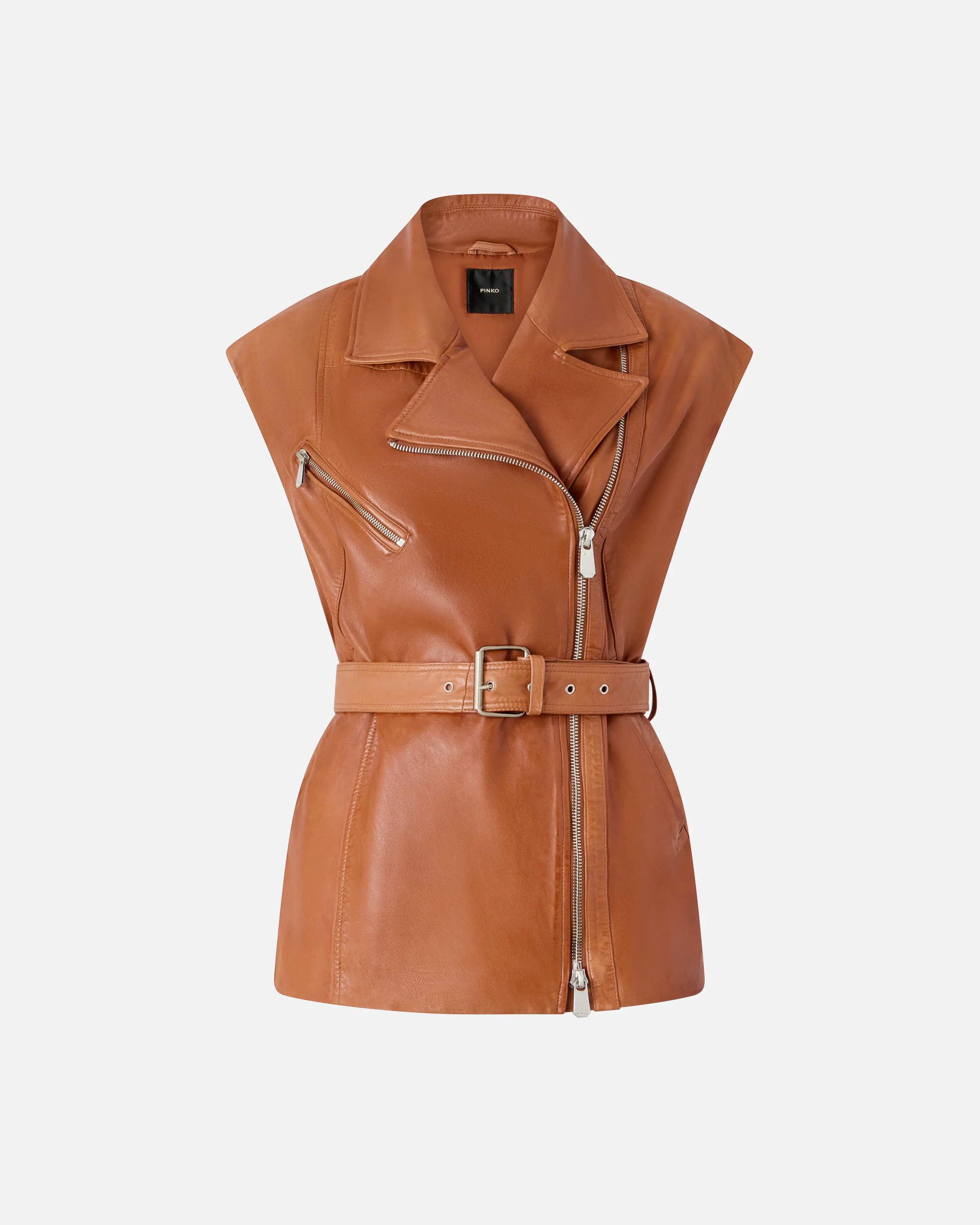 Gilet stile biker in pelle - Image 5