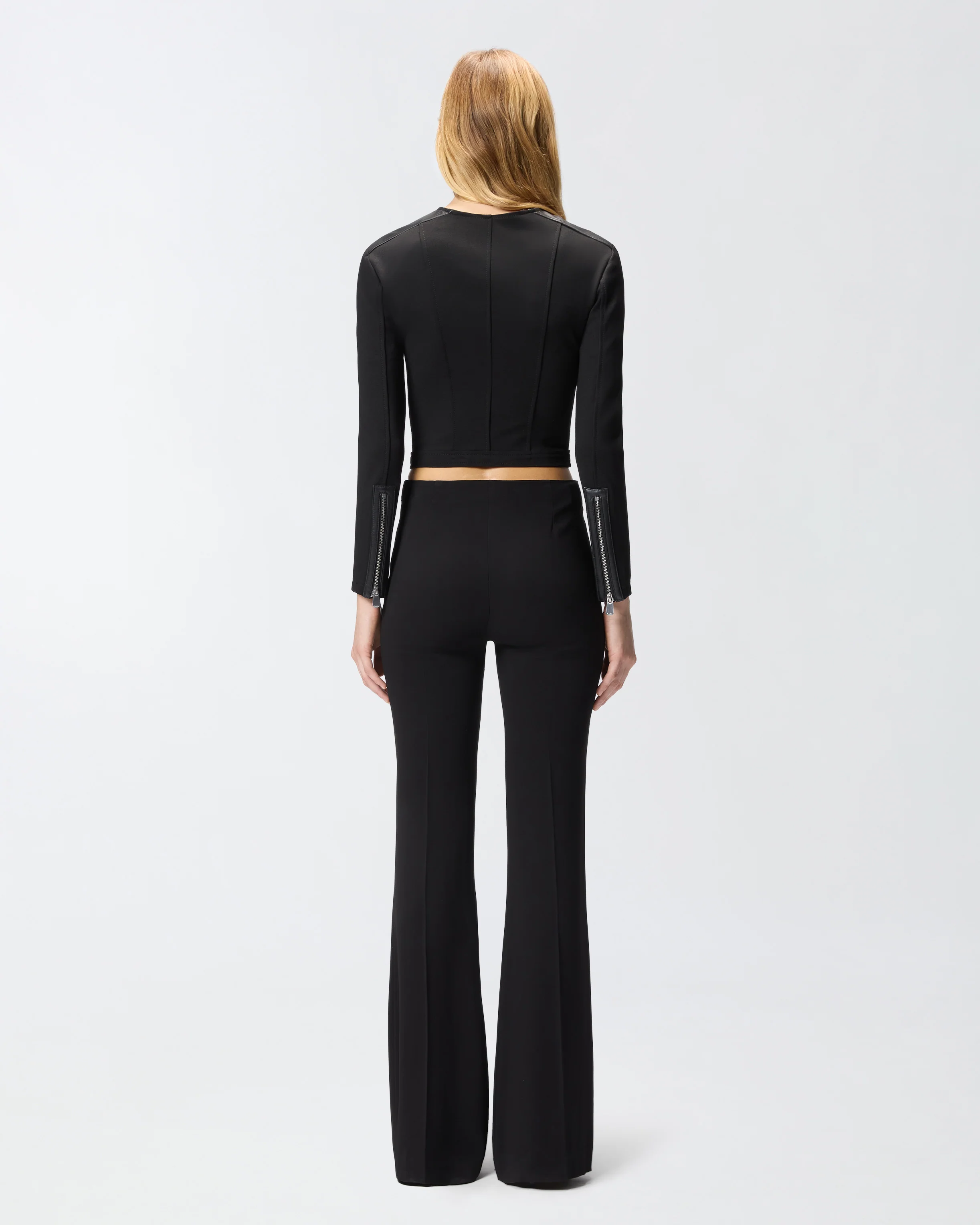 Giubbino bustier in pelle con zip - Image 3