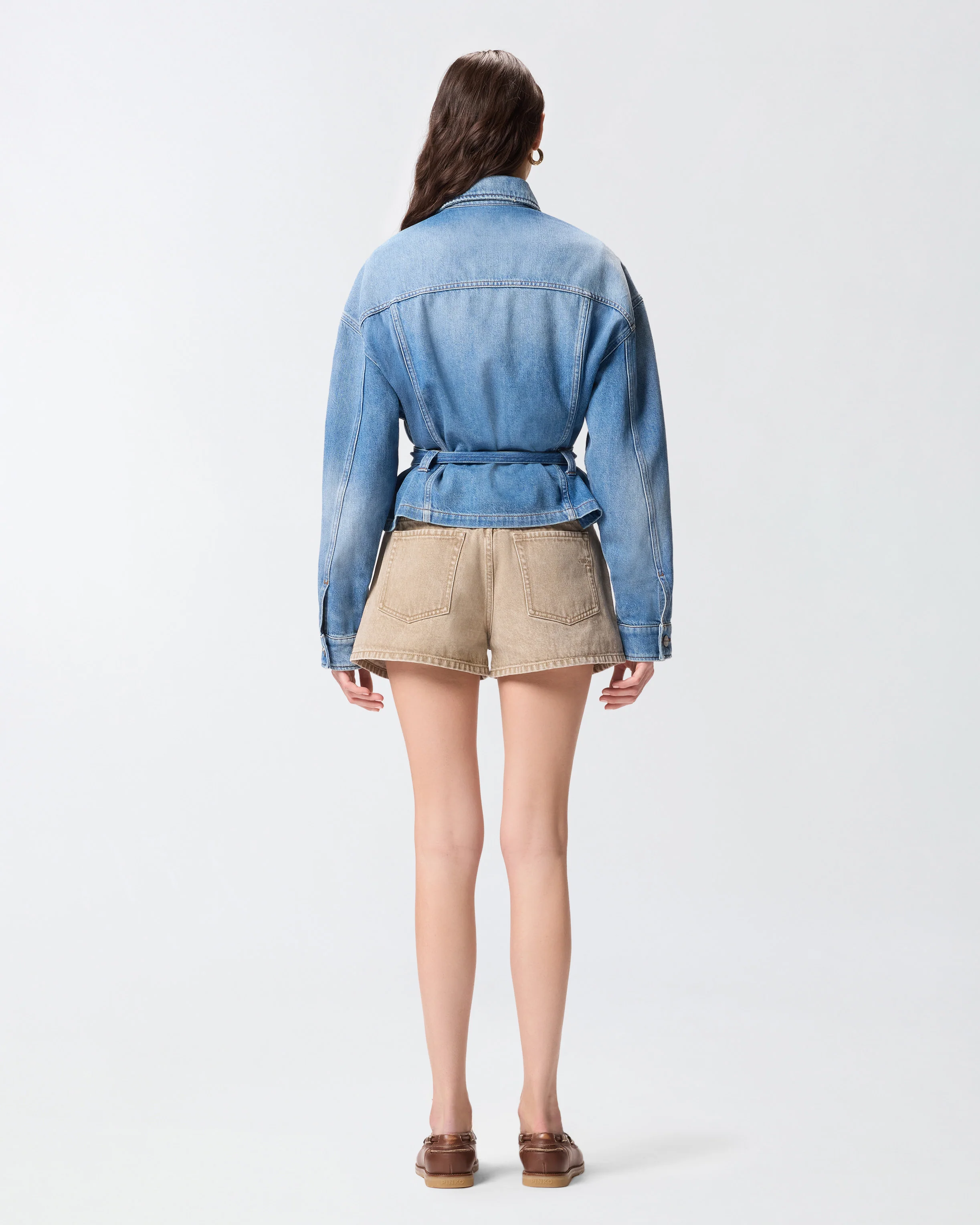 Giubbino in denim con cintura - Image 3