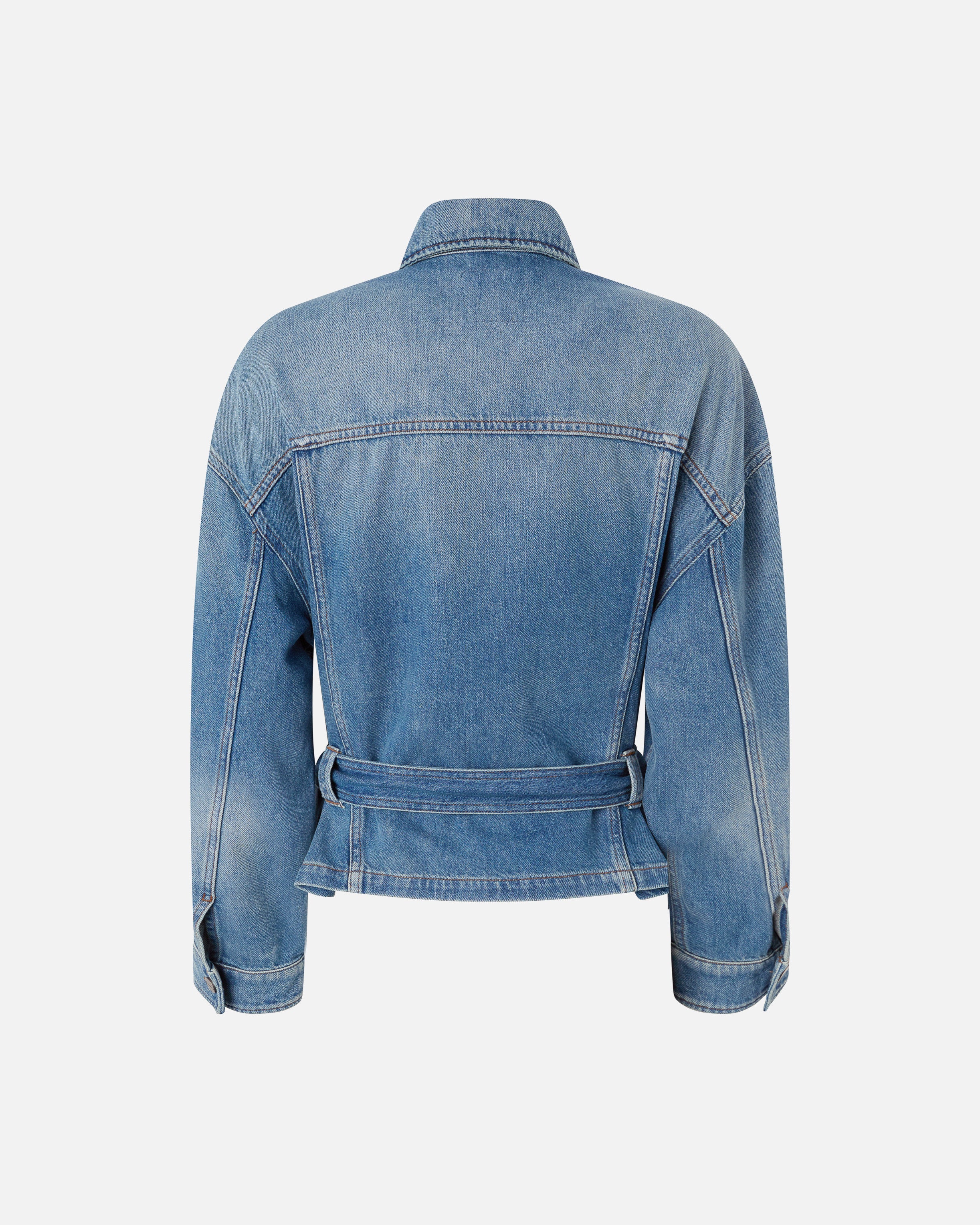 Giubbino in denim con cintura - Image 6