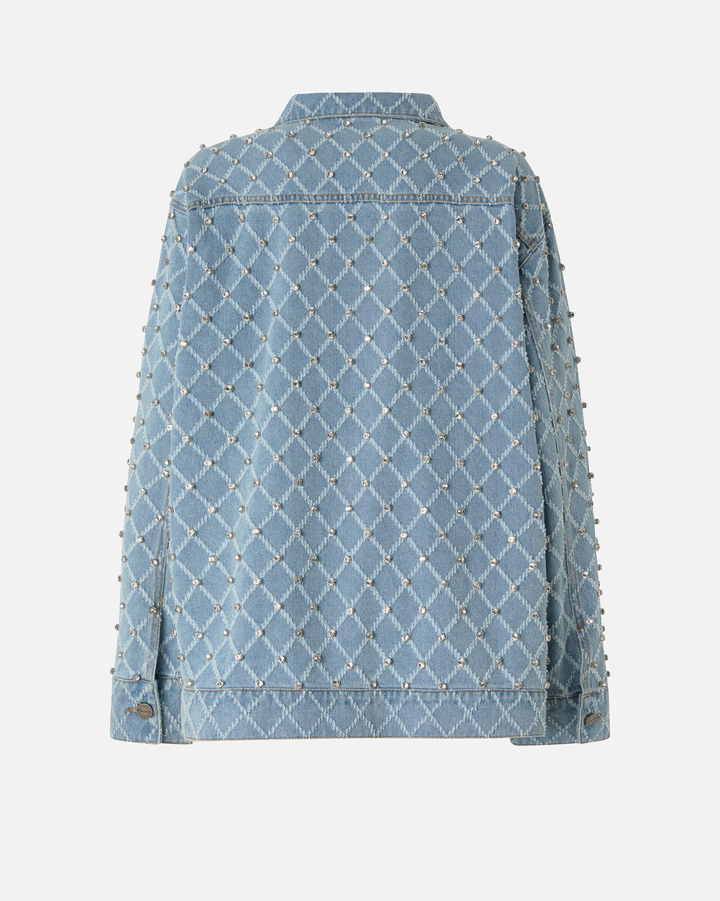 Giubbino in denim con disegno rombi e strass - Image 6