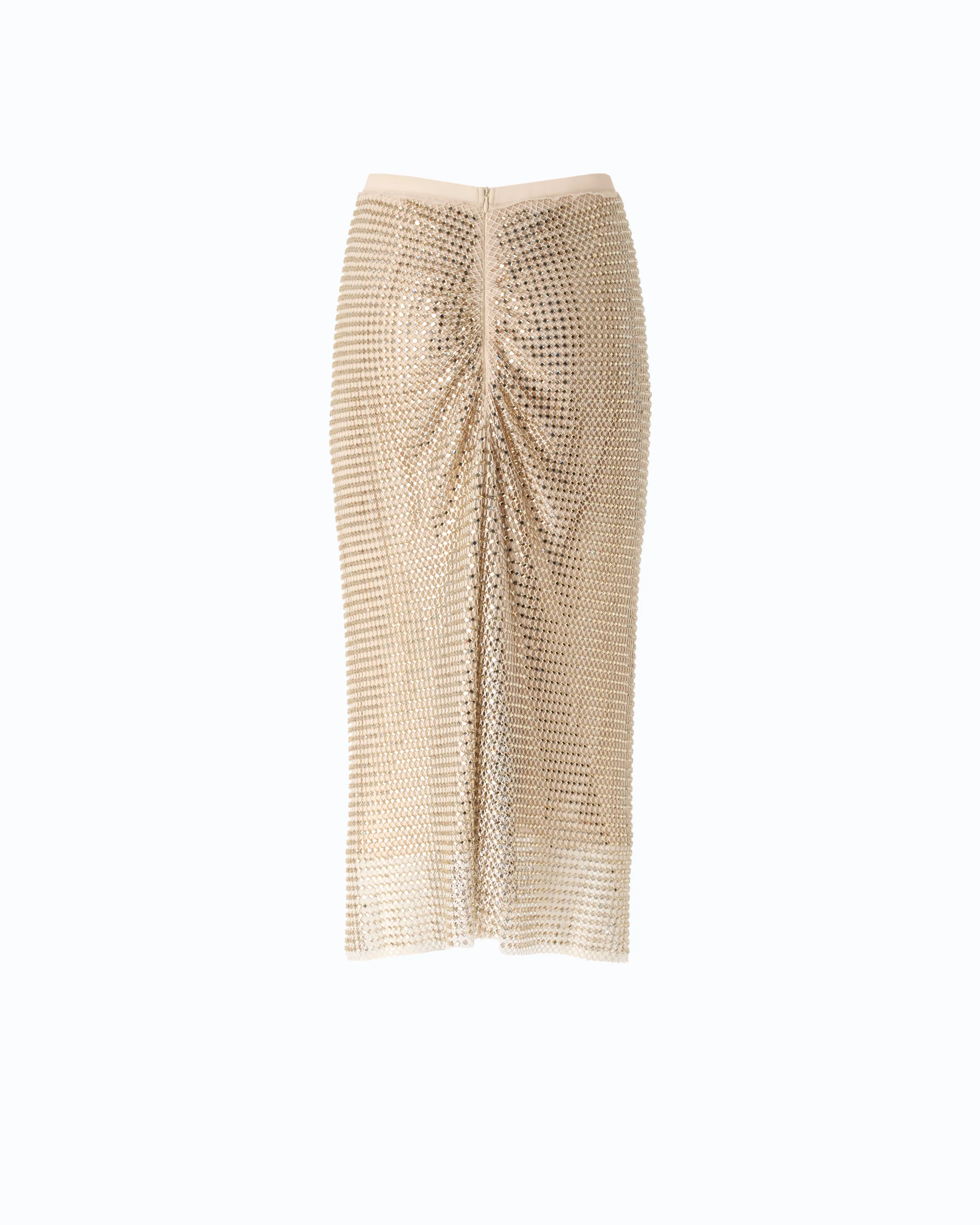 Gonna longuette effetto rete con strass - Image 6