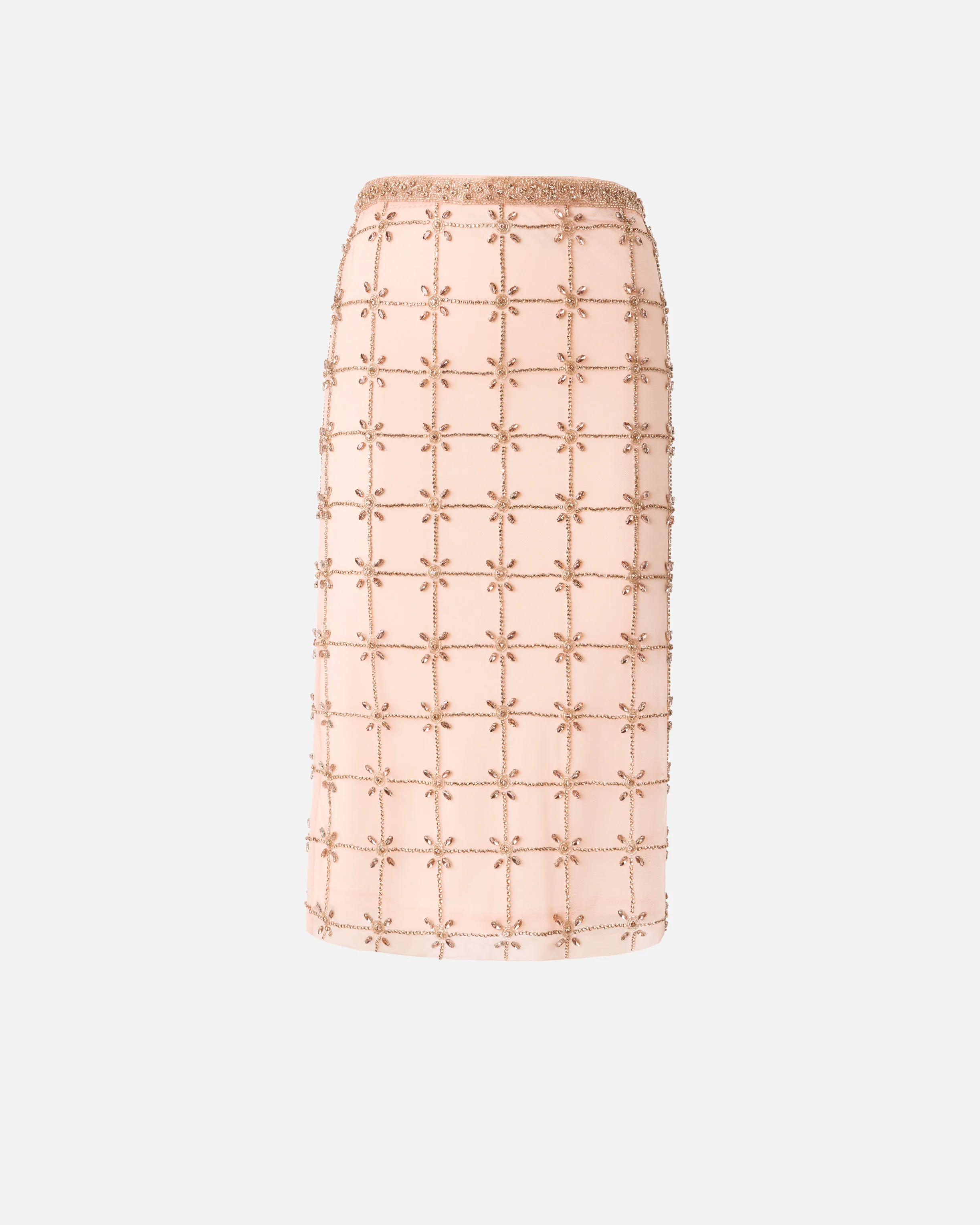 Gonna longuette in tulle con cristalli - Image 5