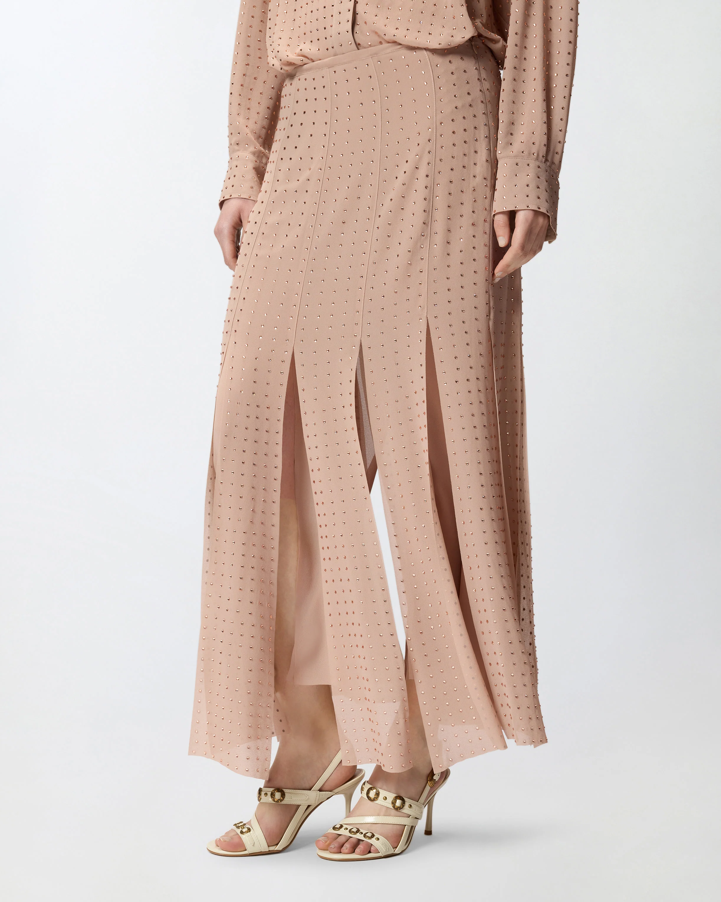 Gonna midi con frange e strass - Image 2