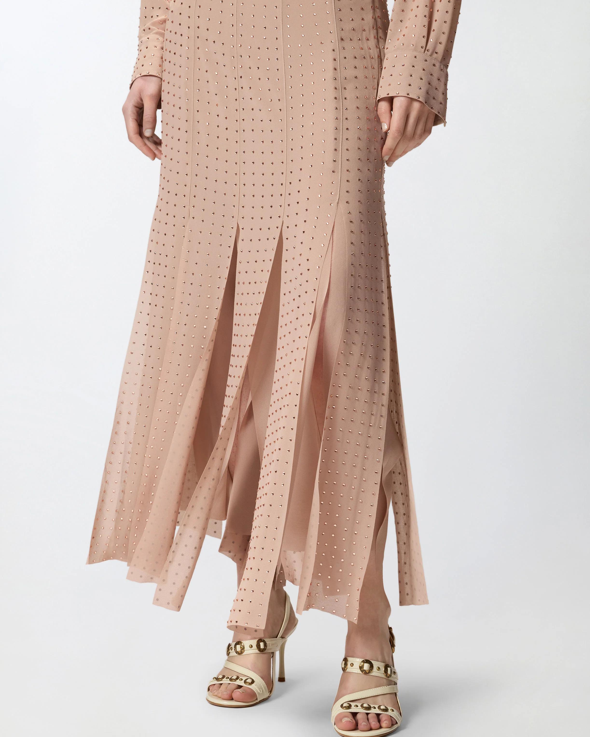 Gonna midi con frange e strass - Image 4