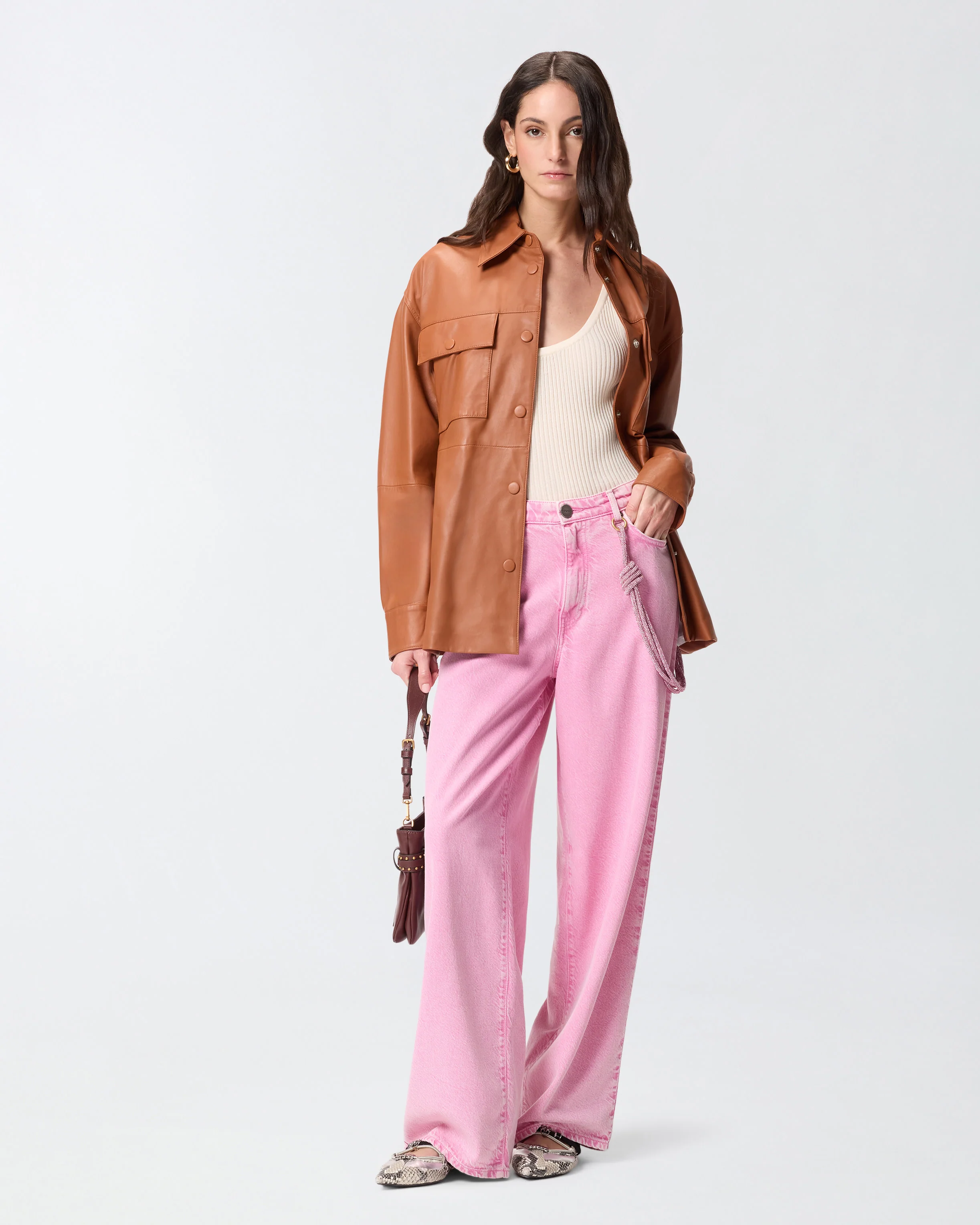 Jeans con corda gioiello