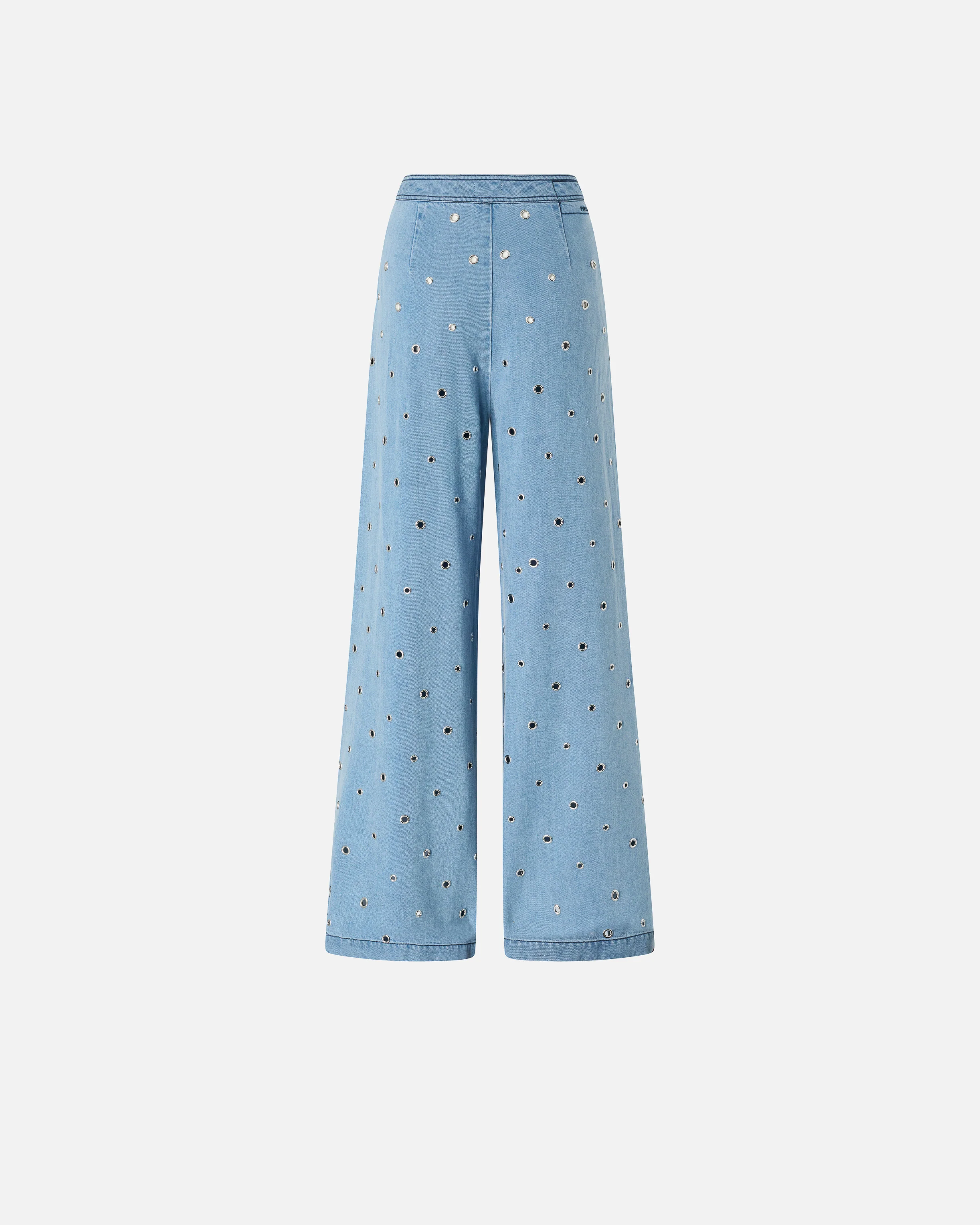 Jeans in denim con occhielli - Image 6