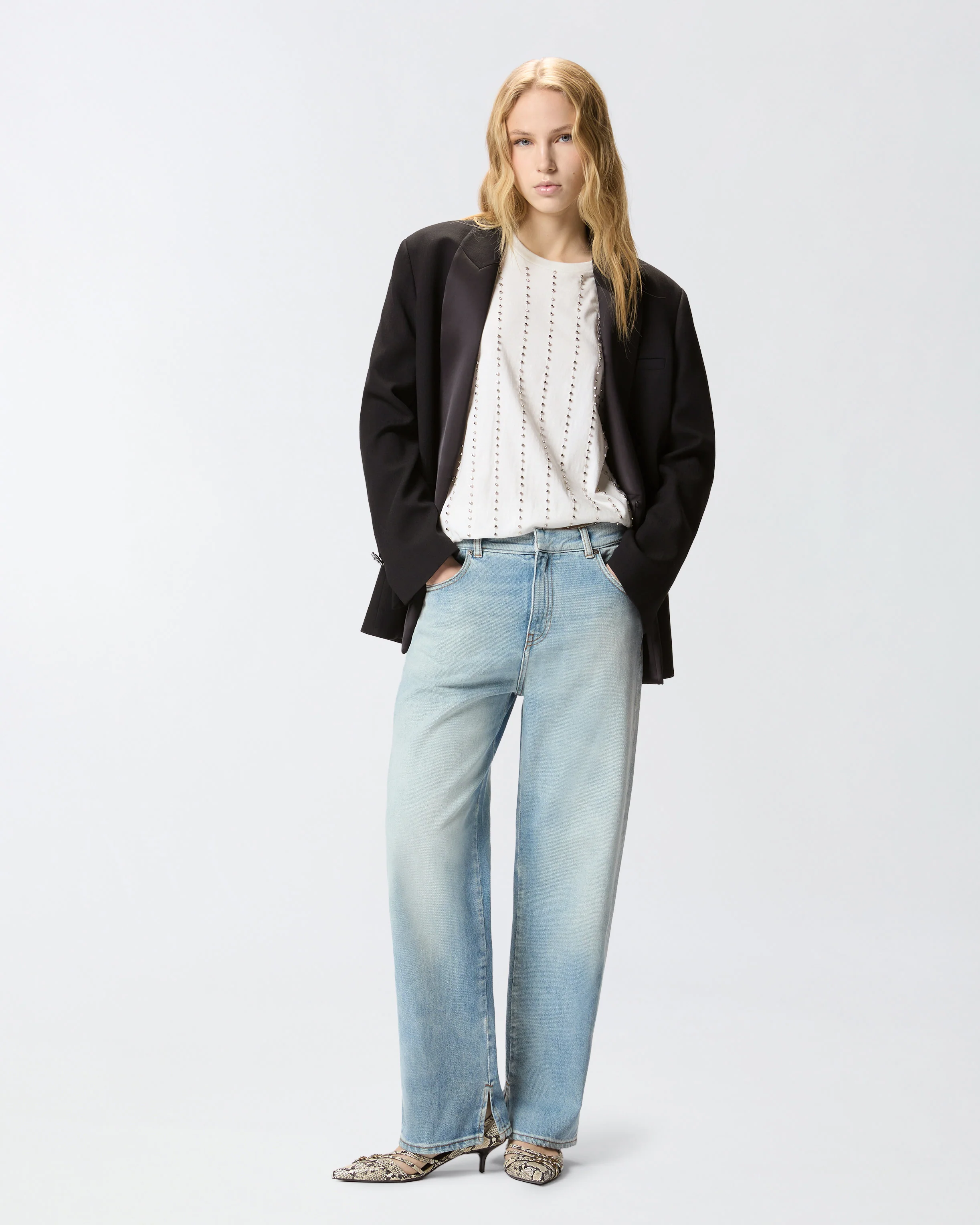 Jeans loose fit con spacchetti
