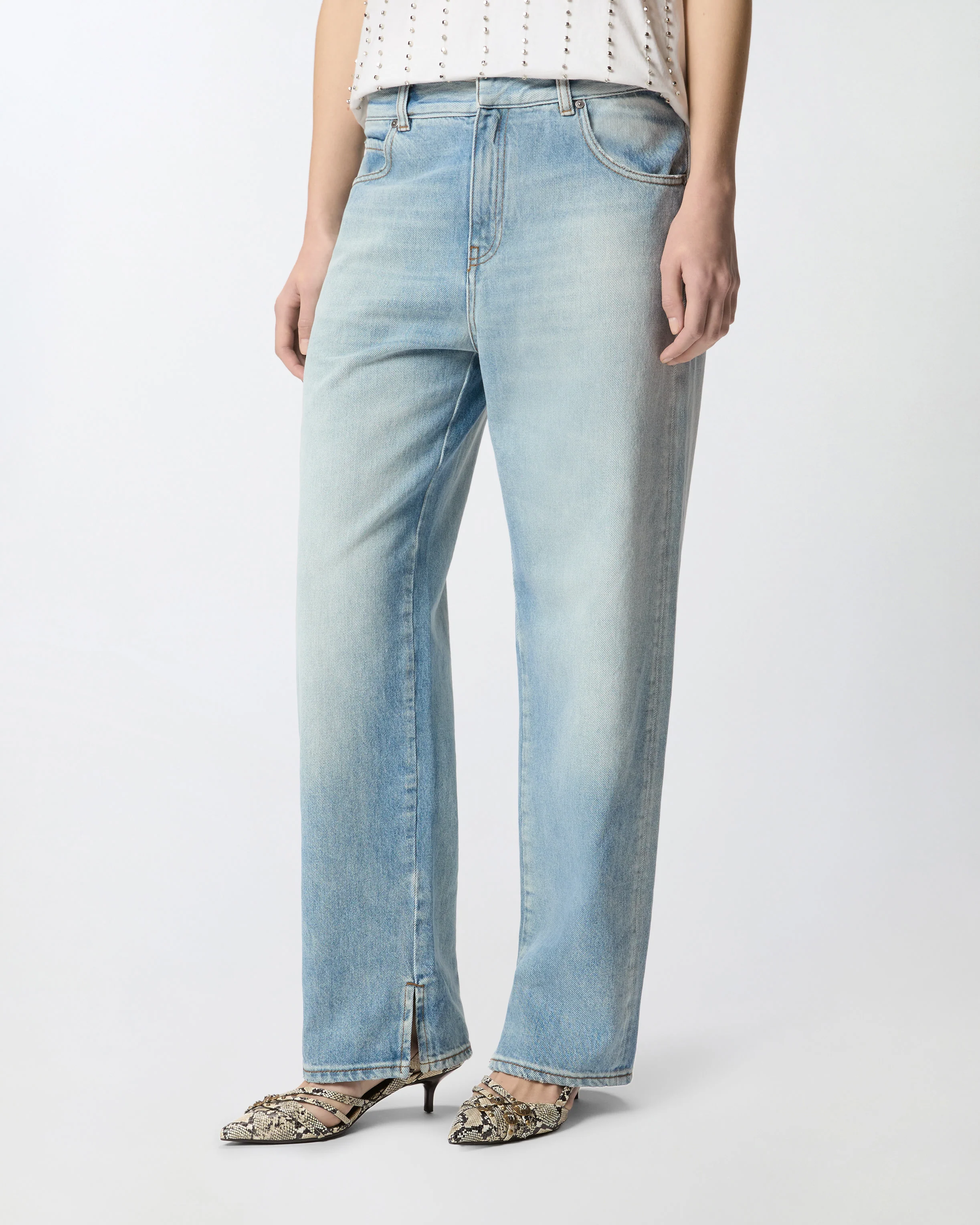 Jeans loose fit con spacchetti - Image 2