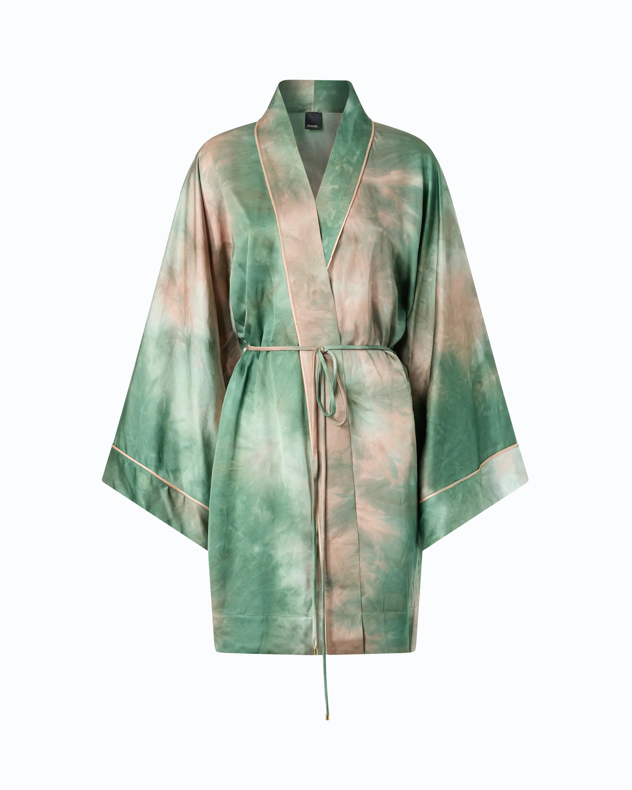 Kimono in satin dal colore sfumato con cintura - Image 5