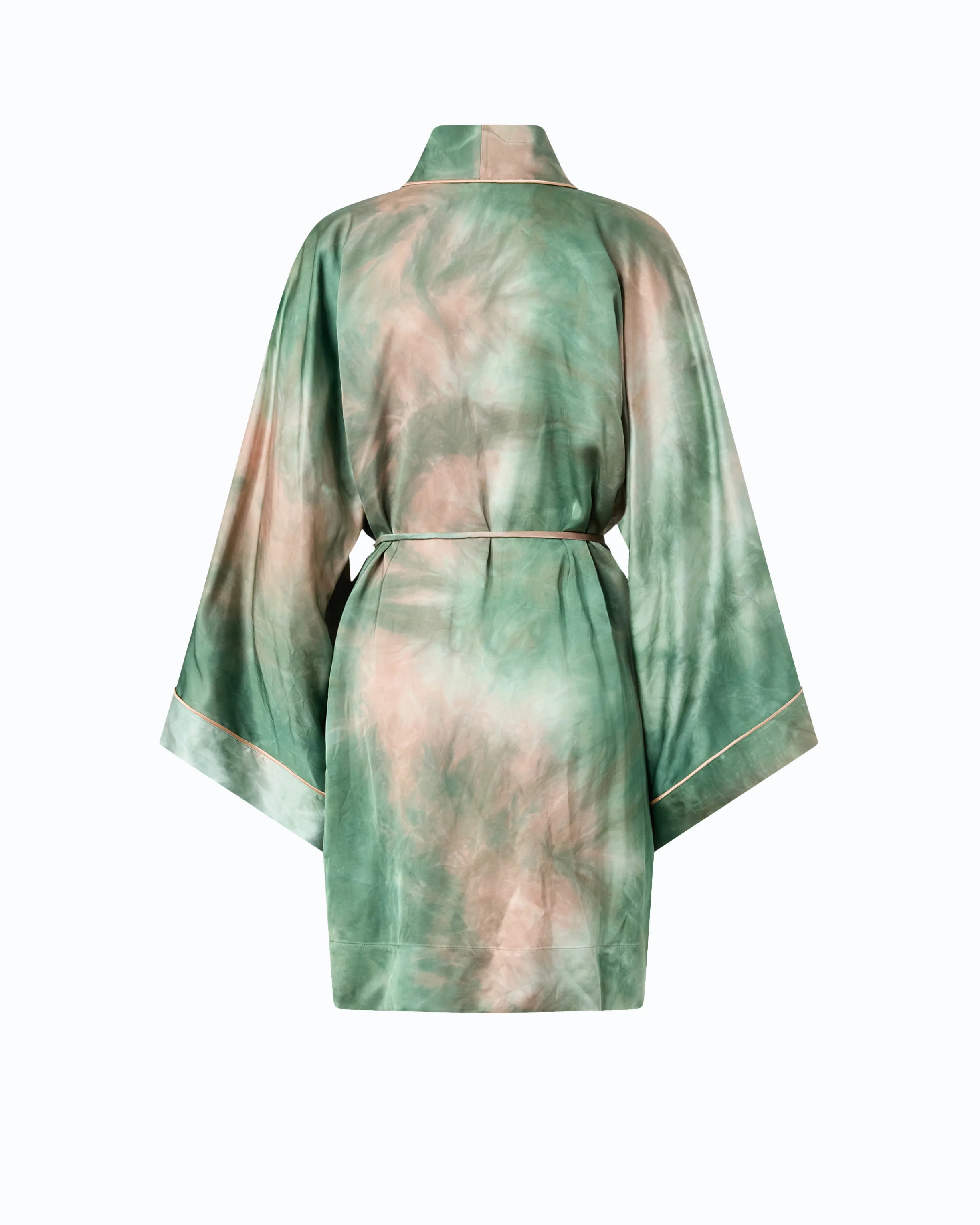 Kimono in satin dal colore sfumato con cintura - Image 6
