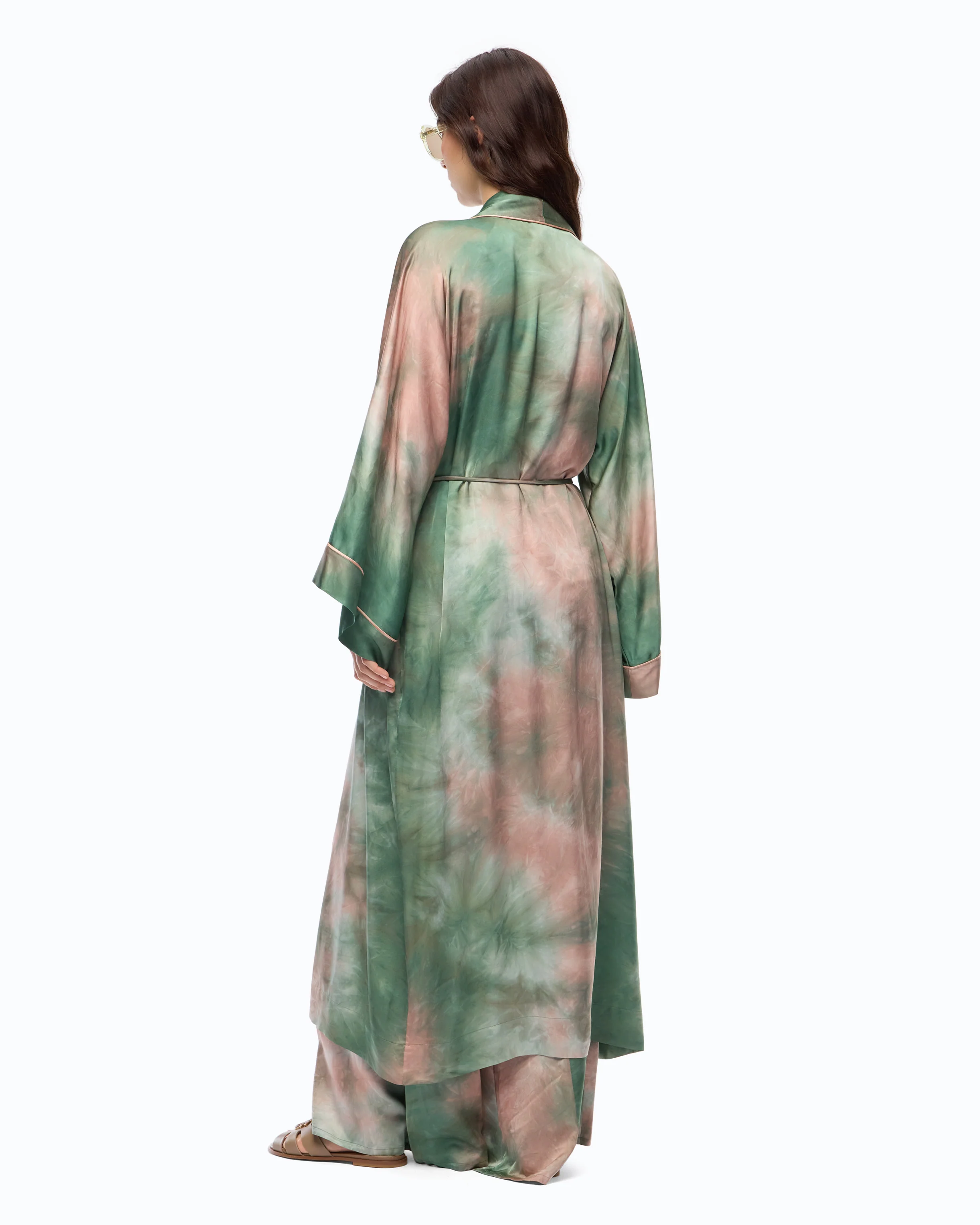 Kimono lungo in satin dal colore sfumato - Image 4