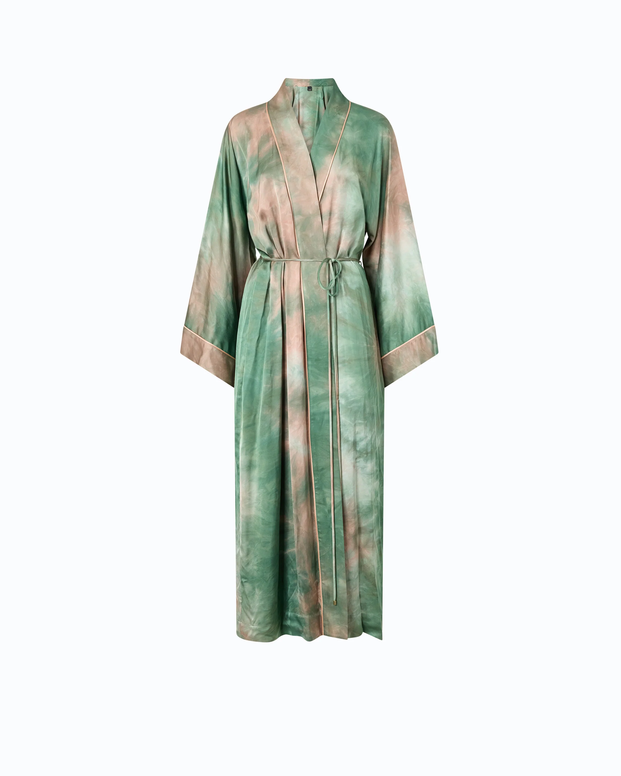 Kimono lungo in satin dal colore sfumato - Image 5