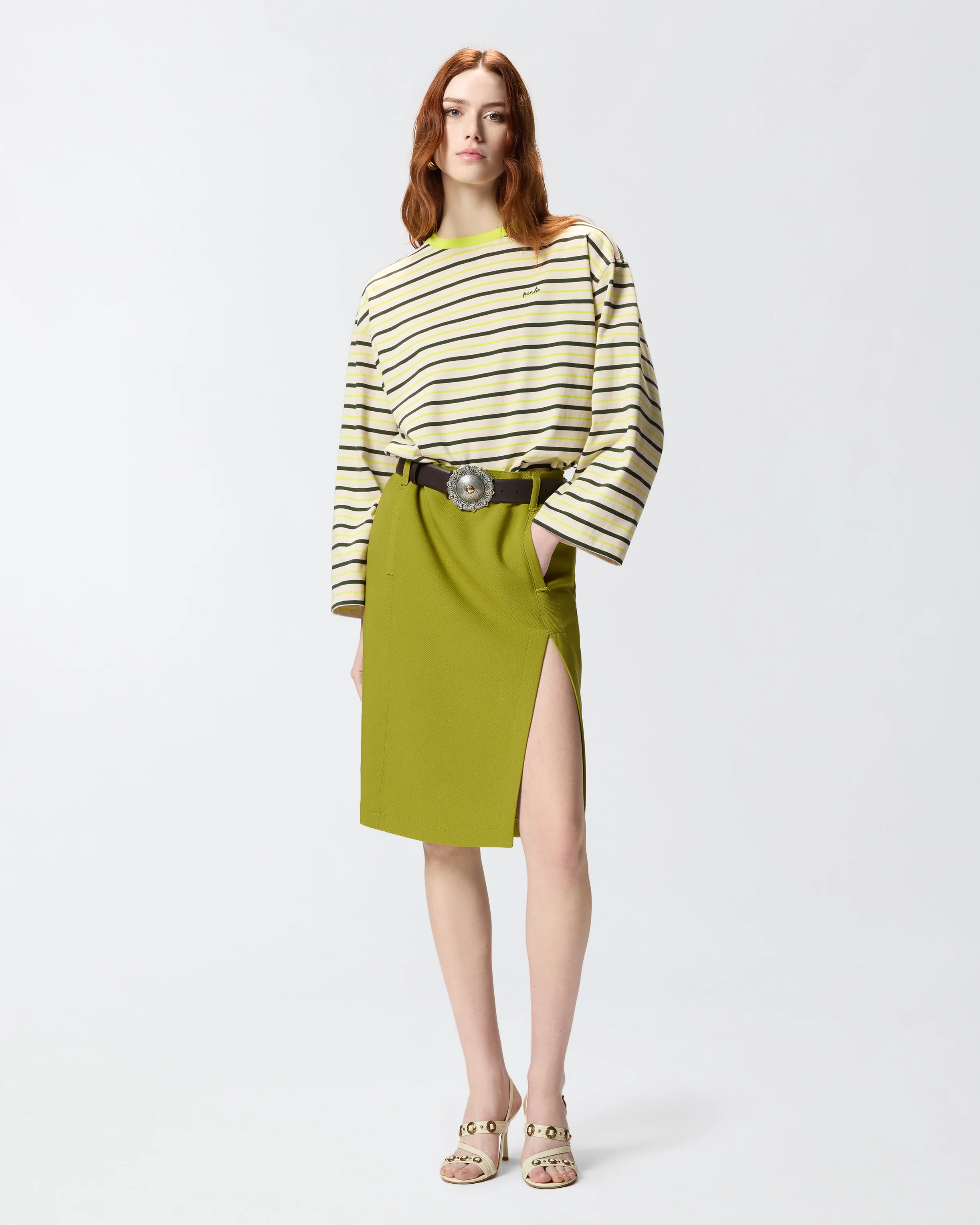 Maglia a righe con ricamo PINKO - Image 5