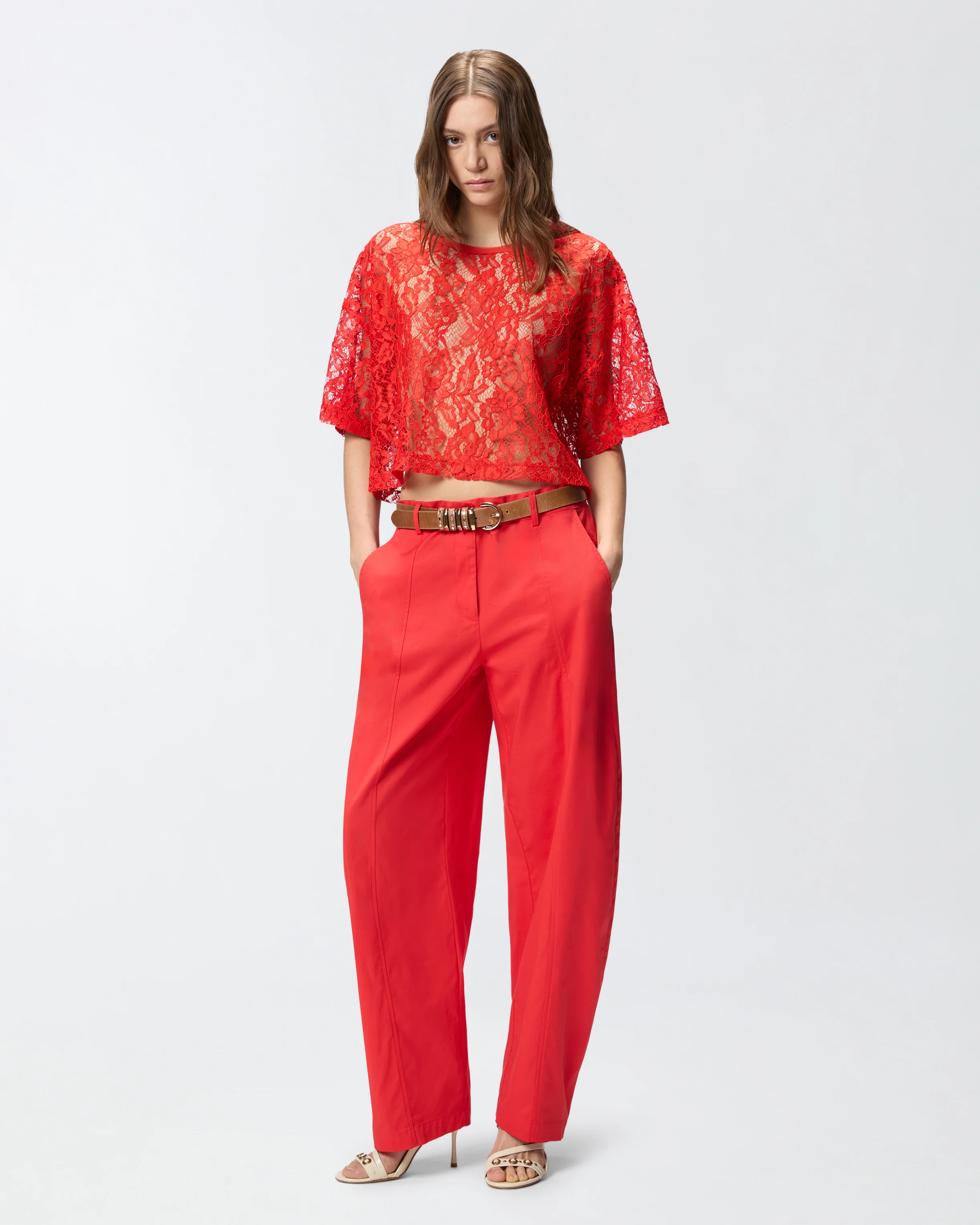 Maglia cropped in pizzo - Image 2