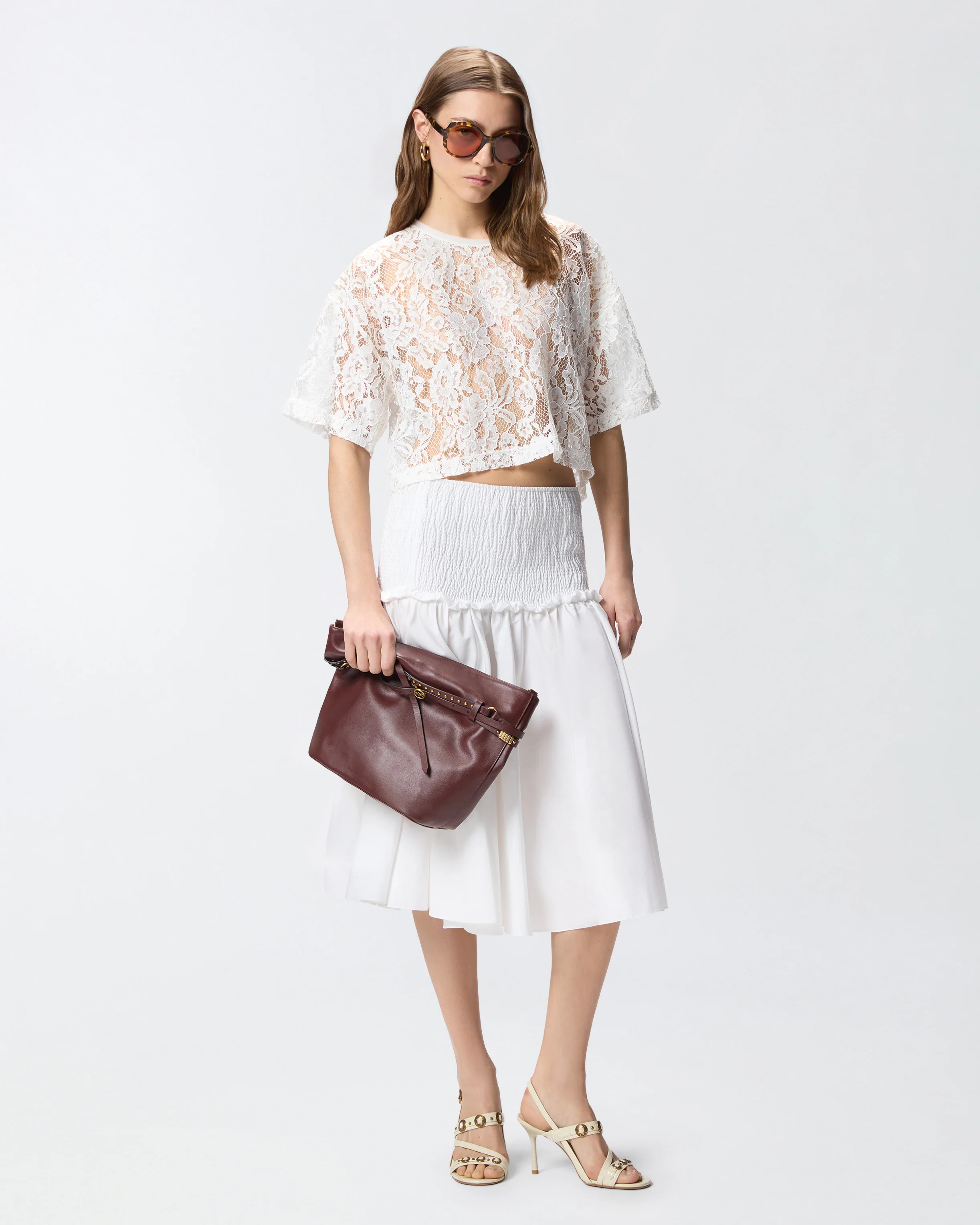 Maglia cropped in pizzo - Image 2
