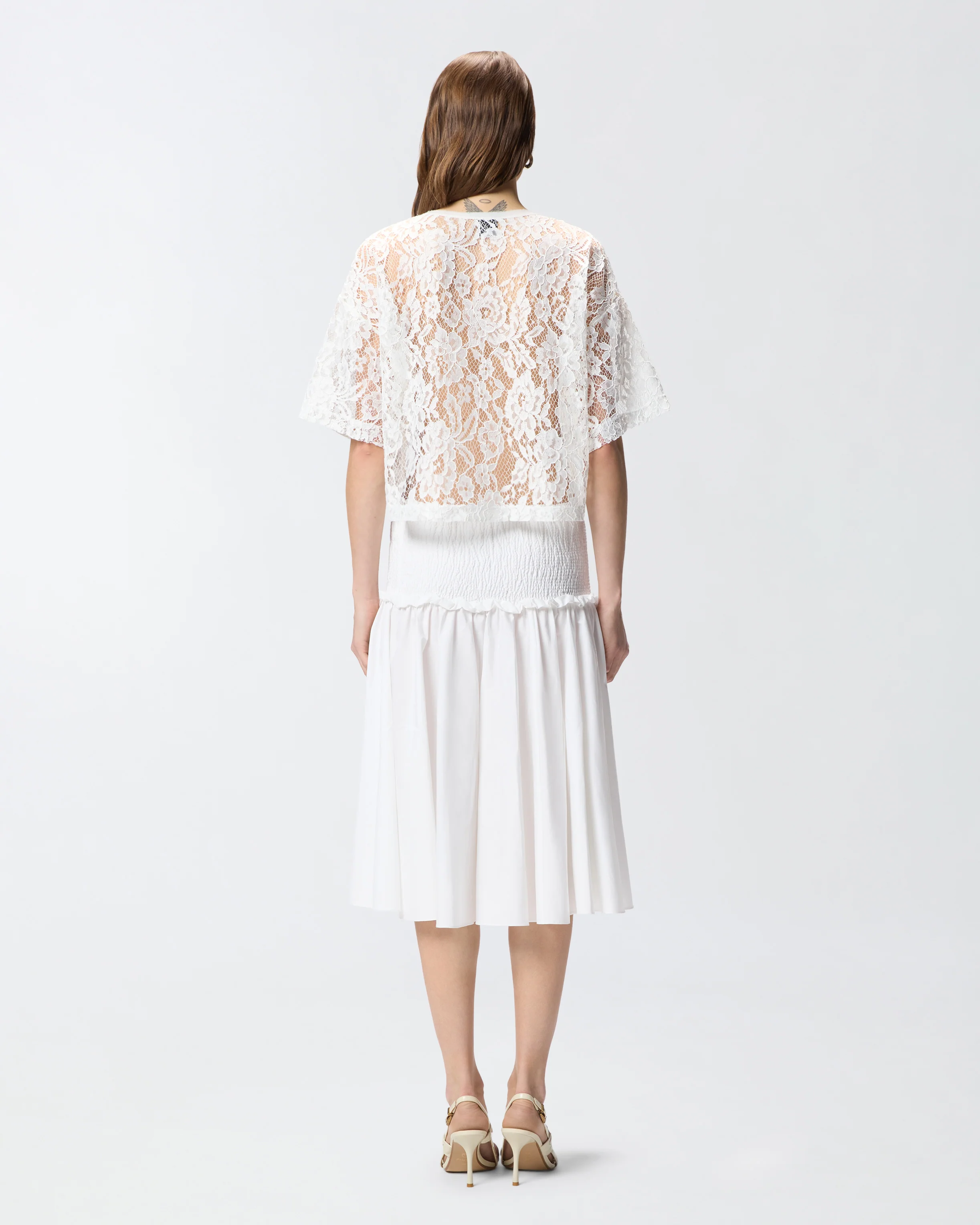 Maglia cropped in pizzo - Image 3