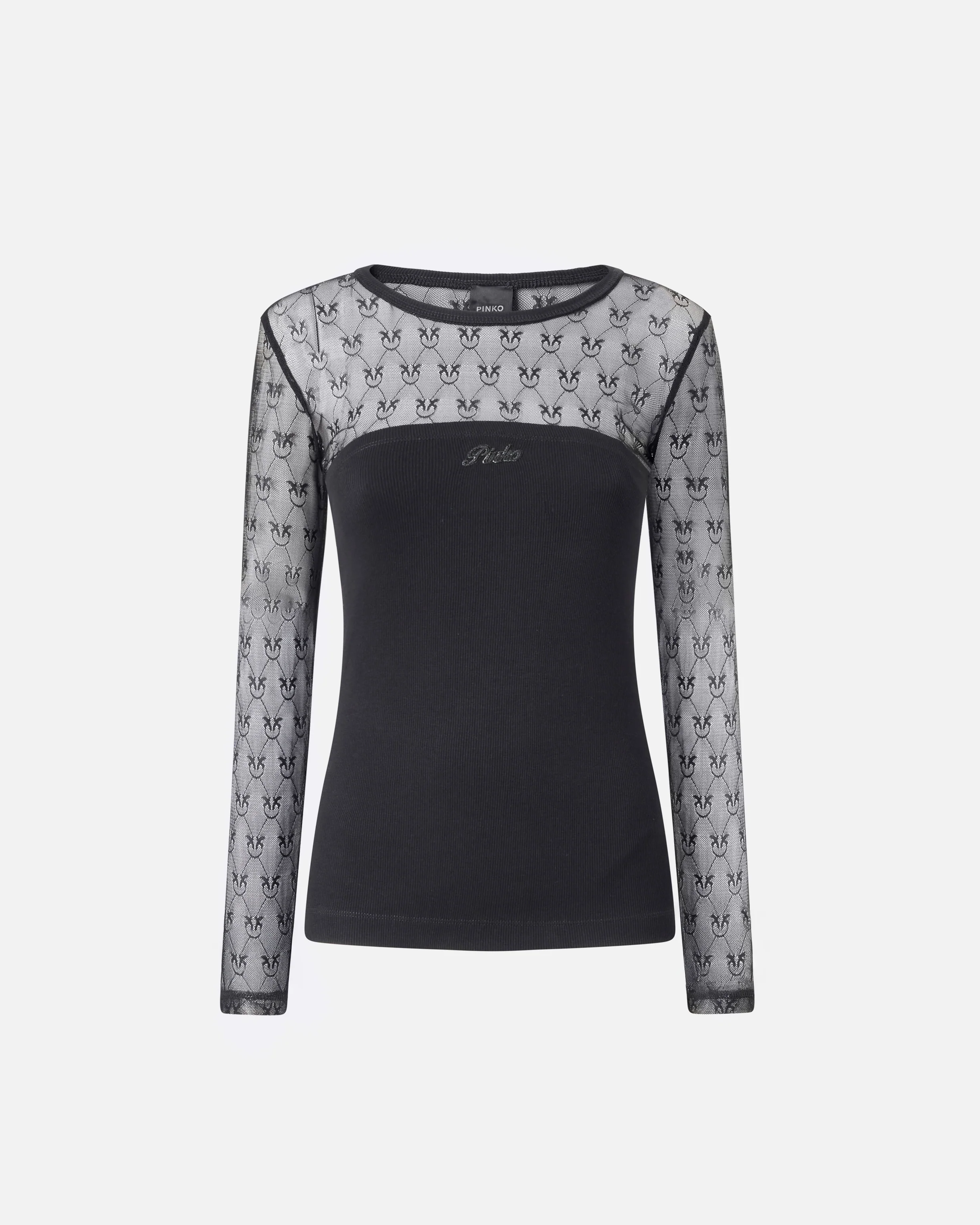 Maglia in jersey con pizzo logo Love Birds - Image 5
