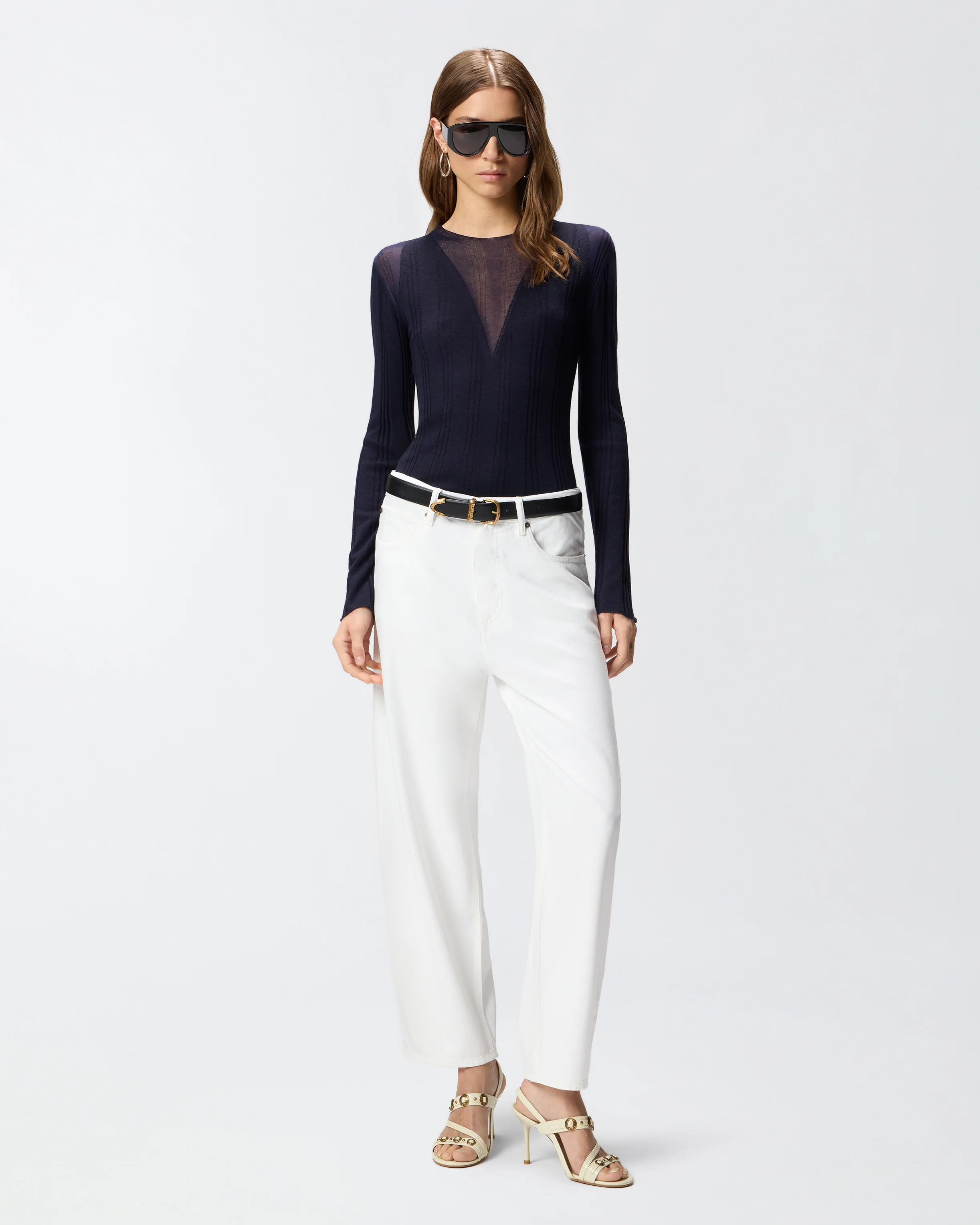Maglia leggera a coste con trasparenze - Image 2