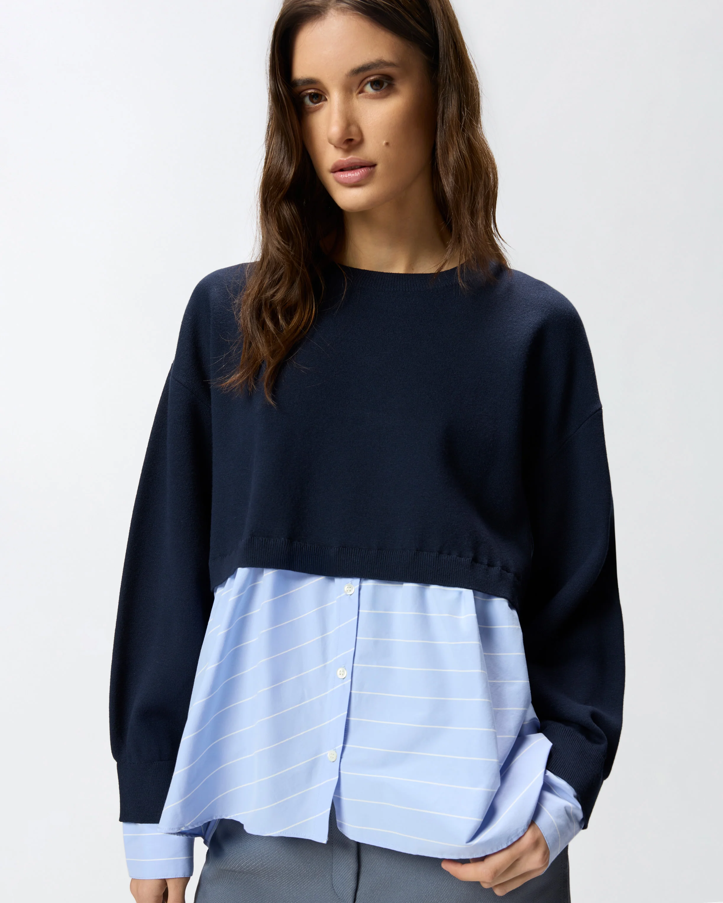Maglione con inserto a camicia - Image 4