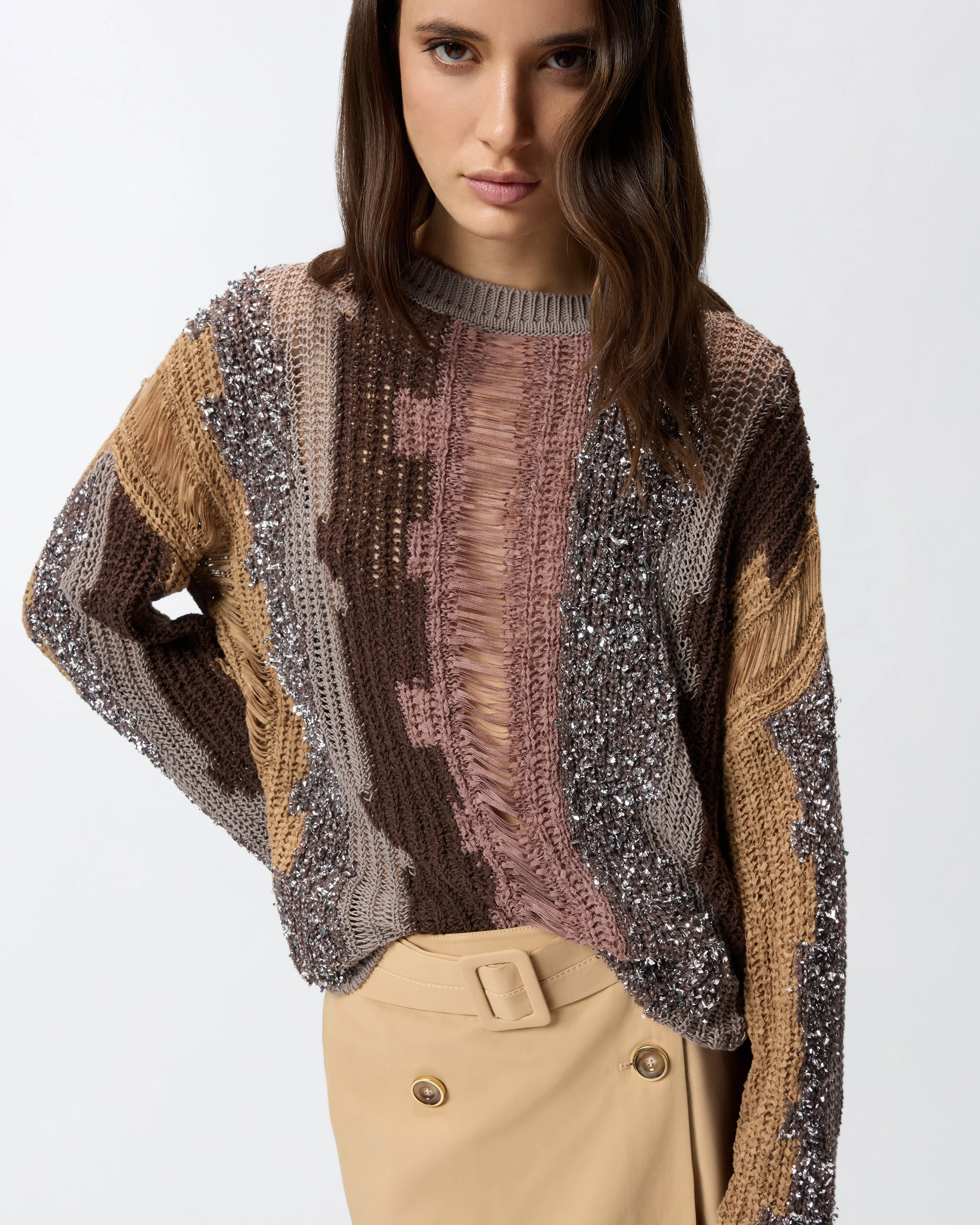Maglione con intarsi di filati a contrasto - Image 4