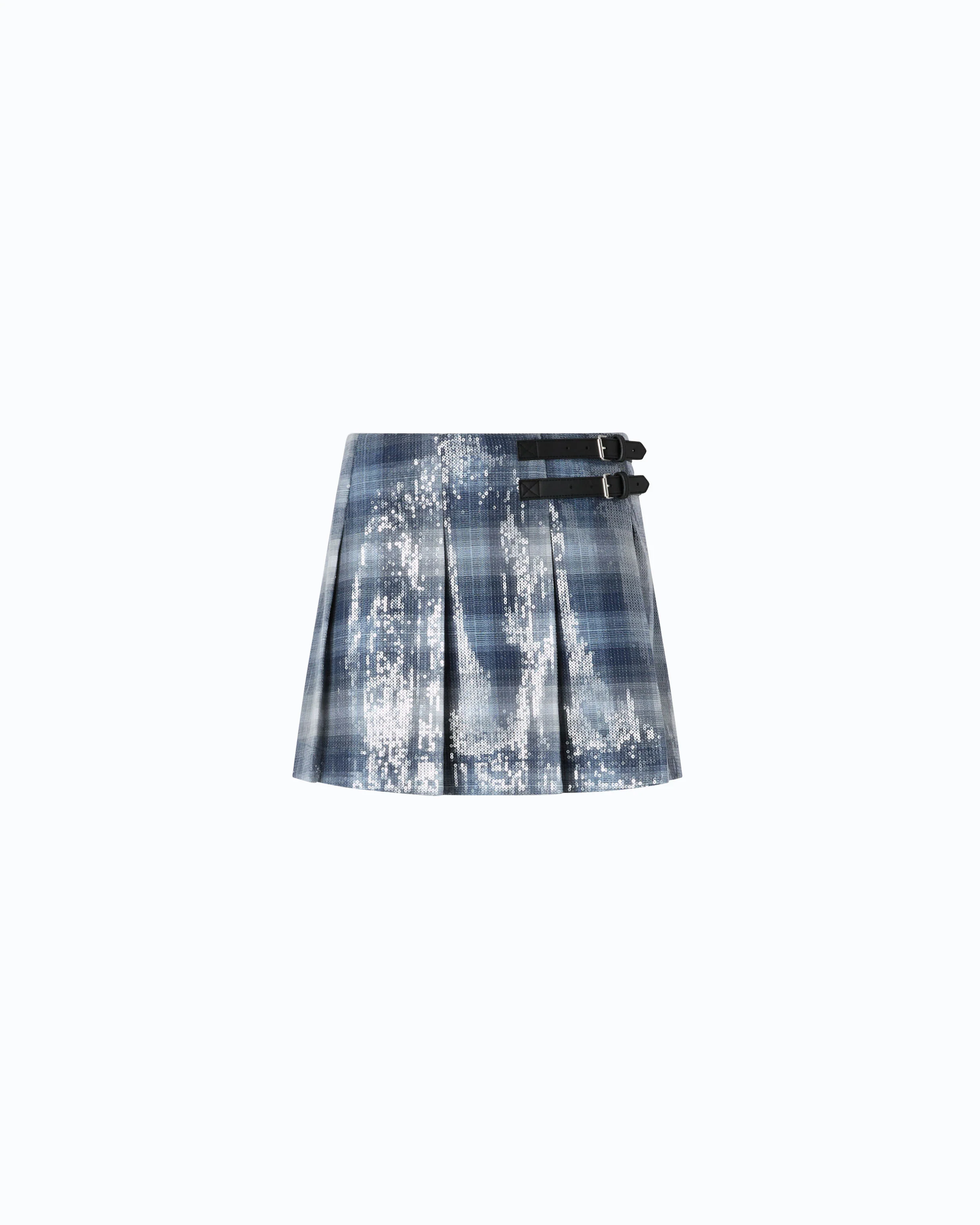 Minigonna con motivo check e paillettes - Image 5