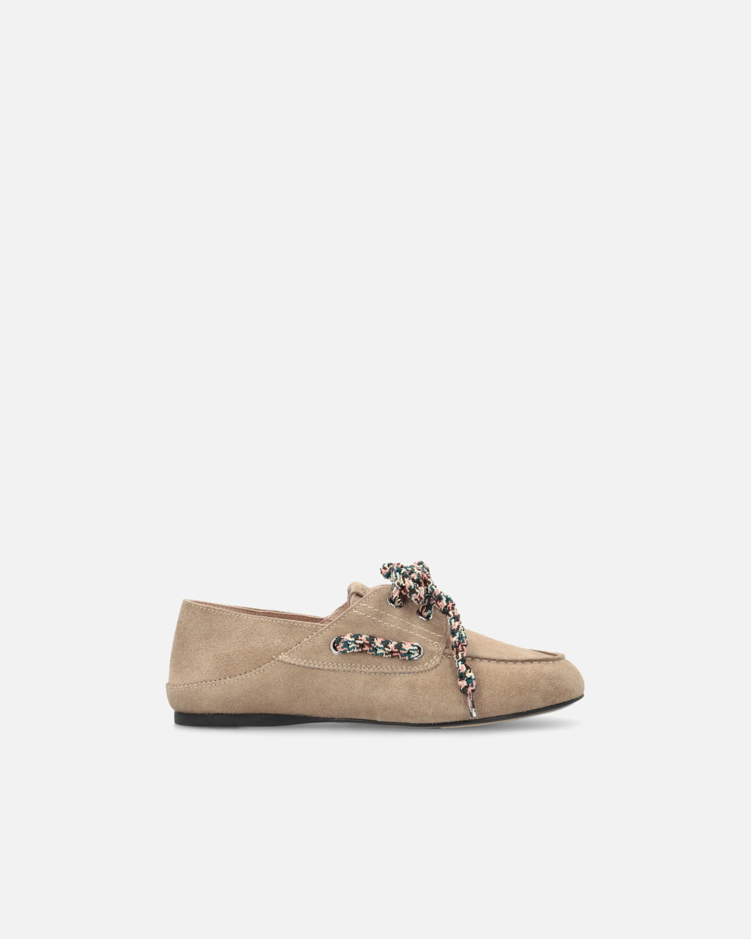 Mocassini in suede con lacci multicolor