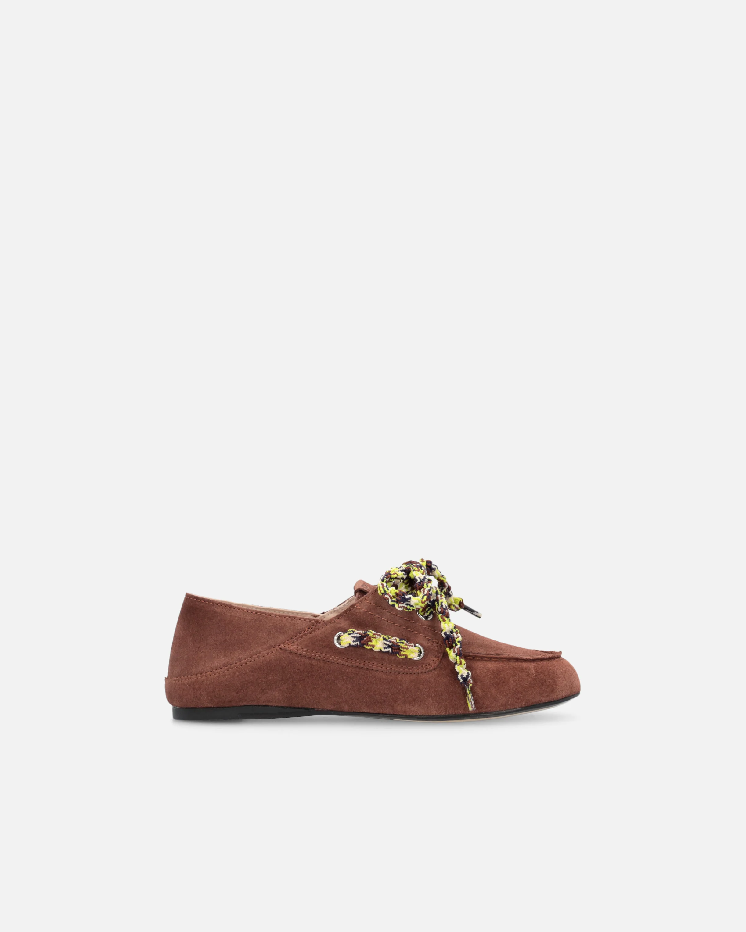 Mocassini in suede con lacci multicolor