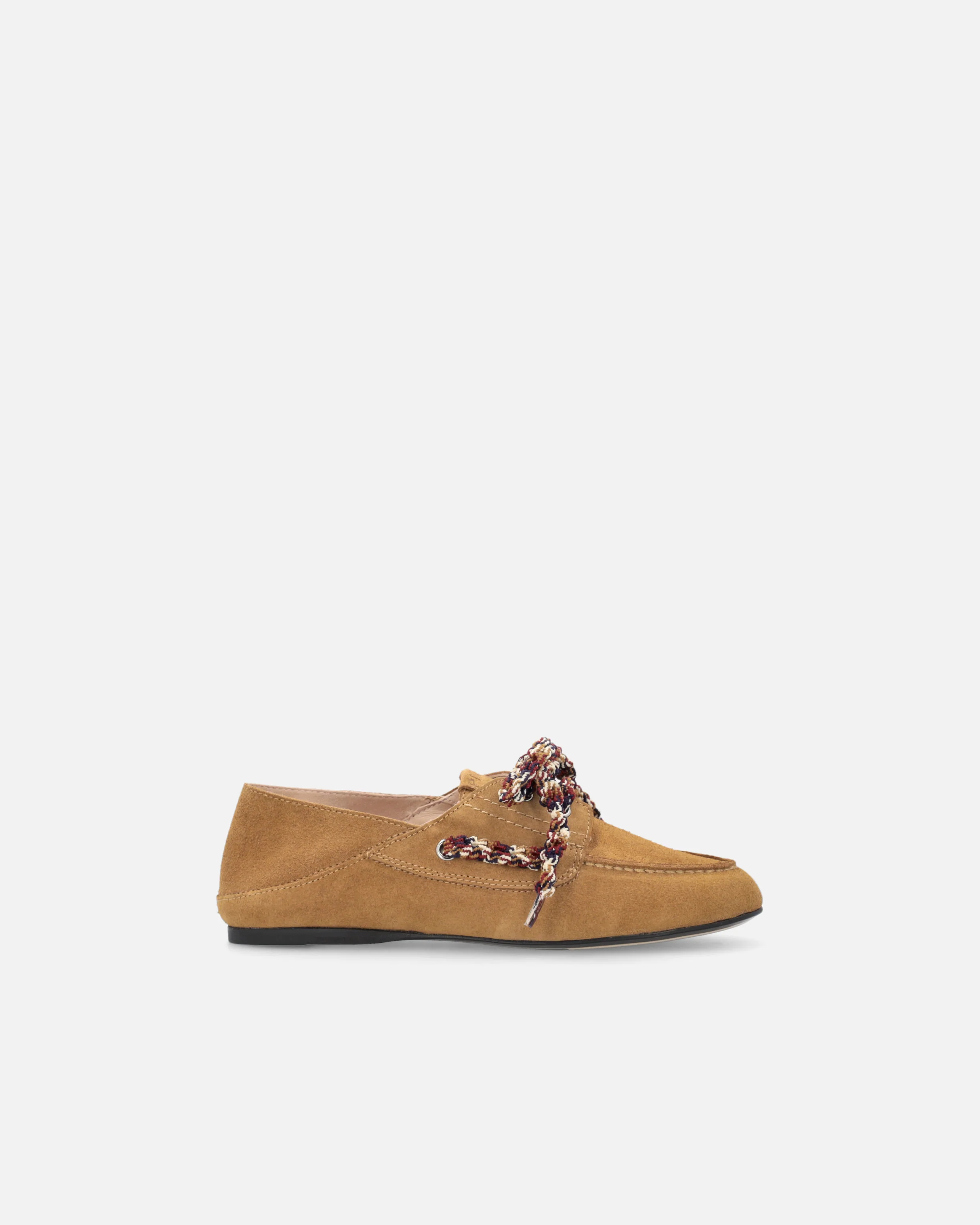 Mocassini in suede con lacci multicolor