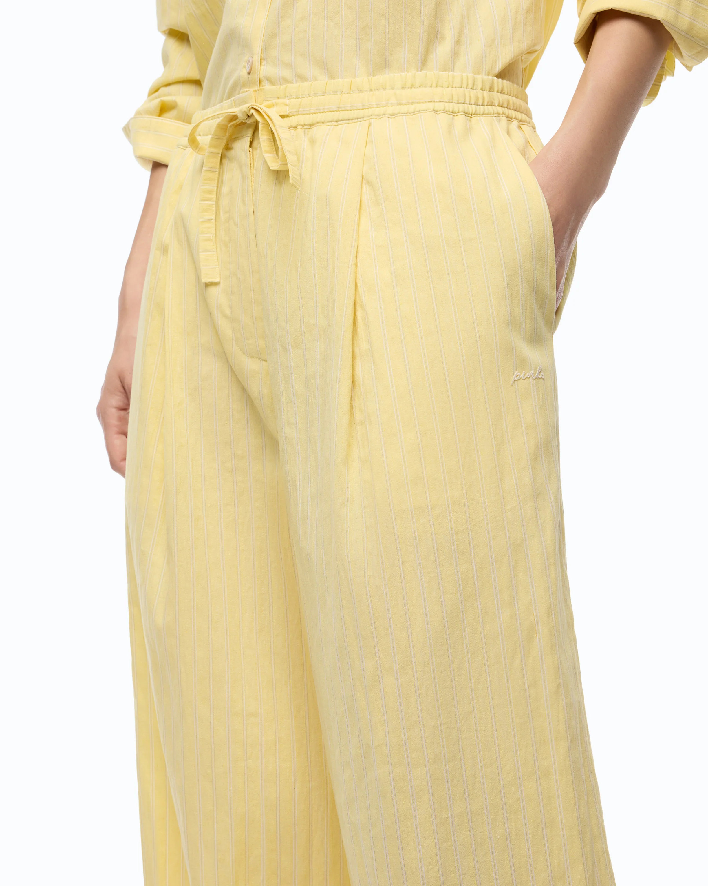 Pantalone a righe con coulisse in vita - Image 3