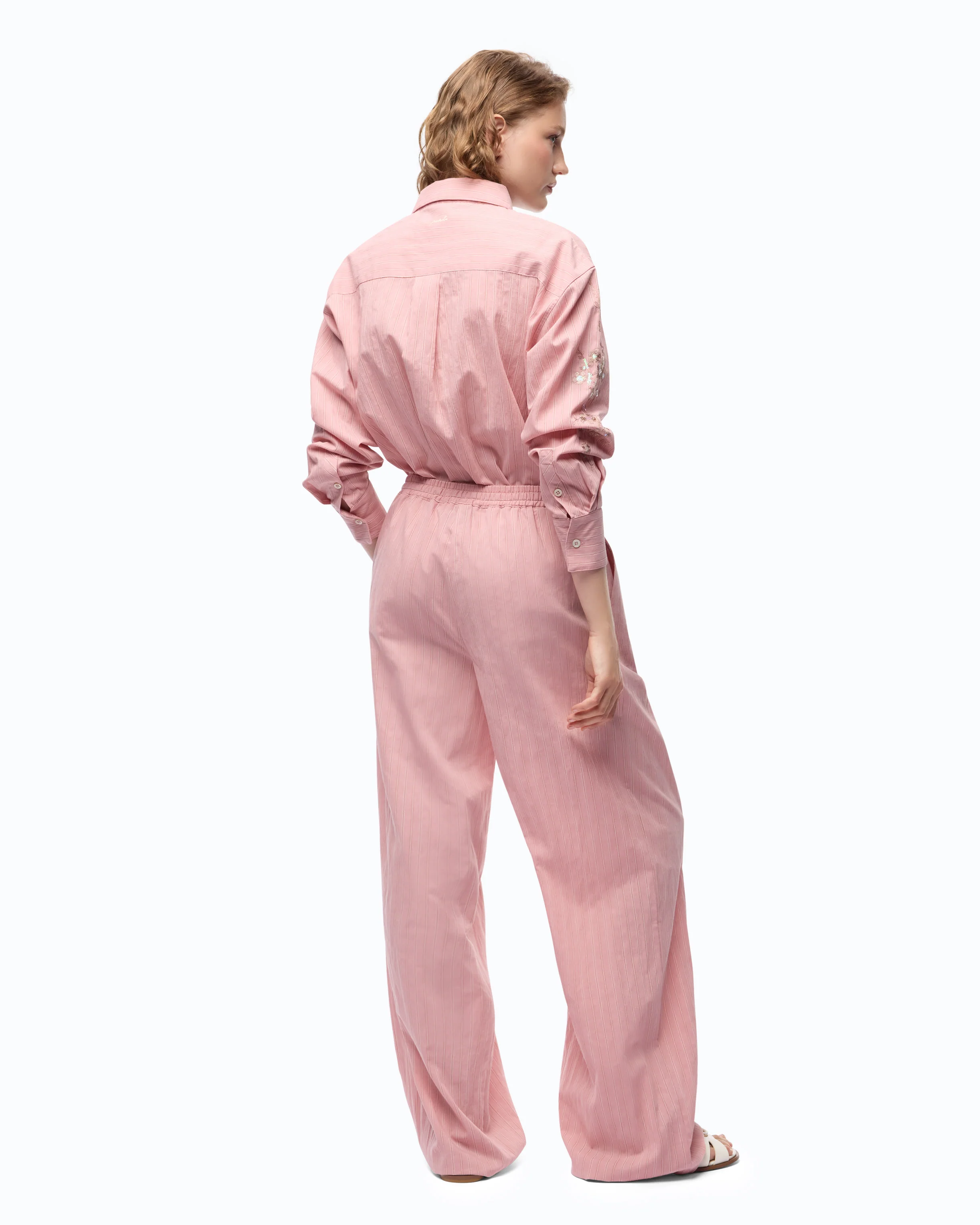 Pantalone a righe con coulisse in vita - Image 4