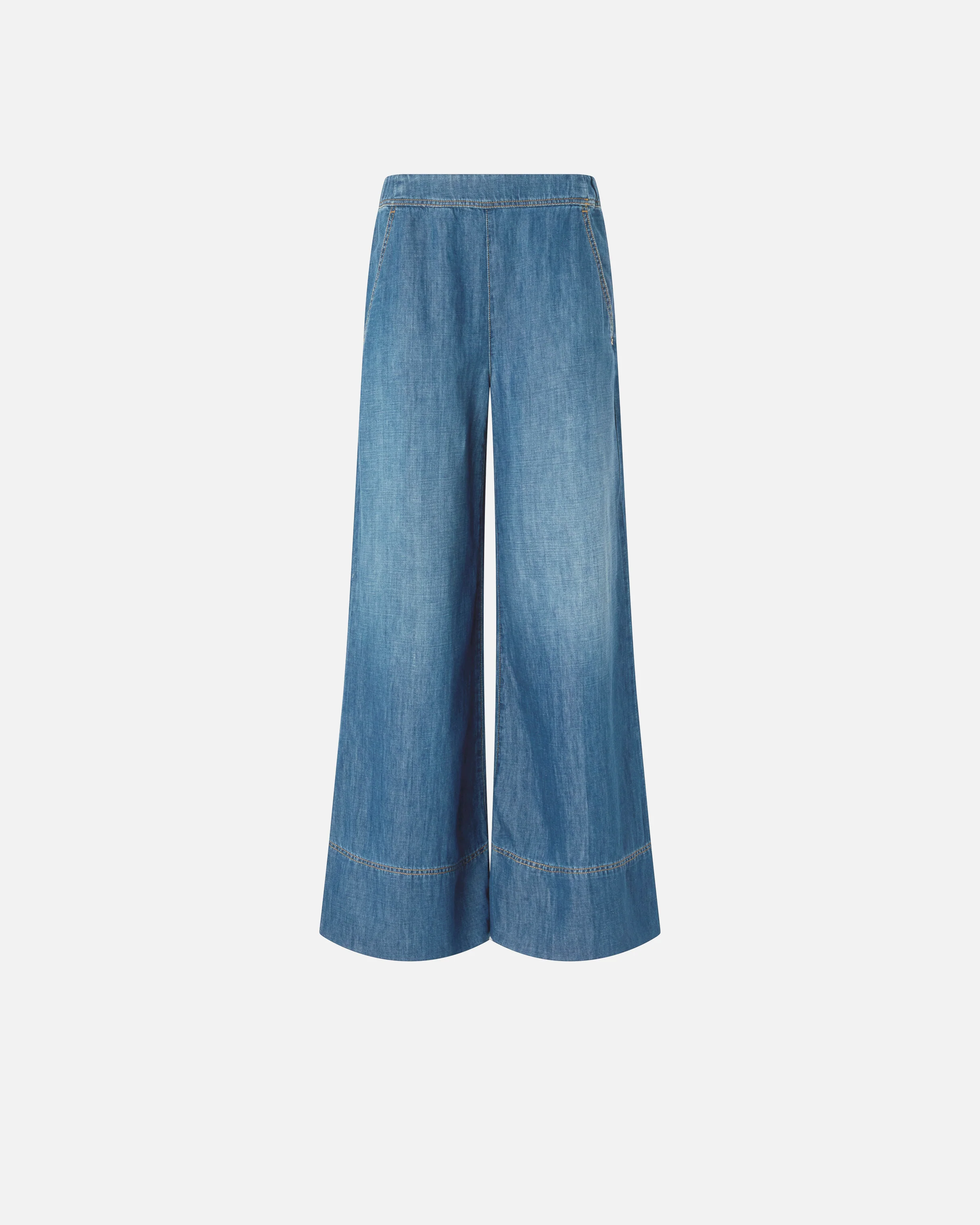 Pantaloni ampi in denim di misto lino - Image 5