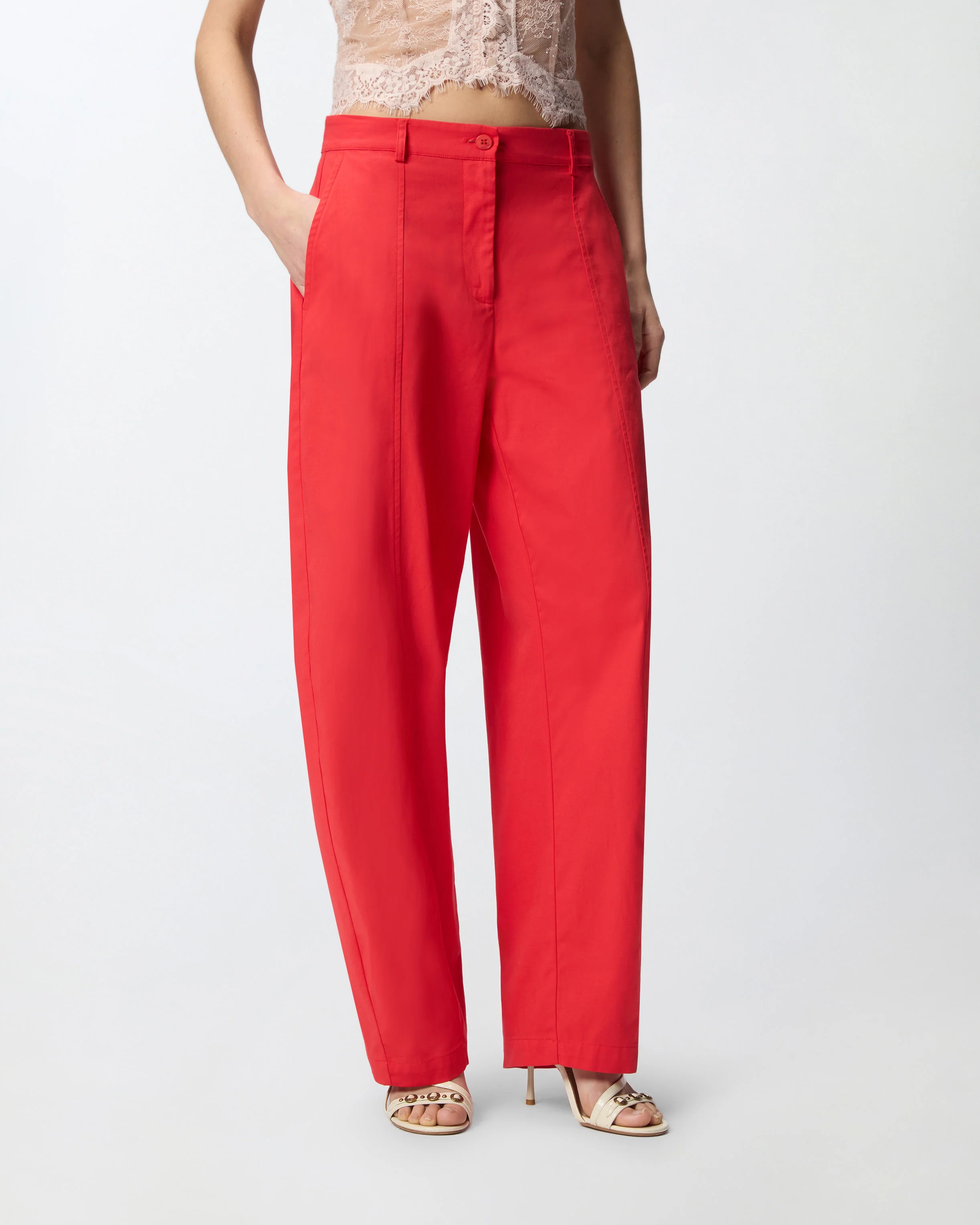 Pantaloni barrel-fit in cotone stretch - Image 2