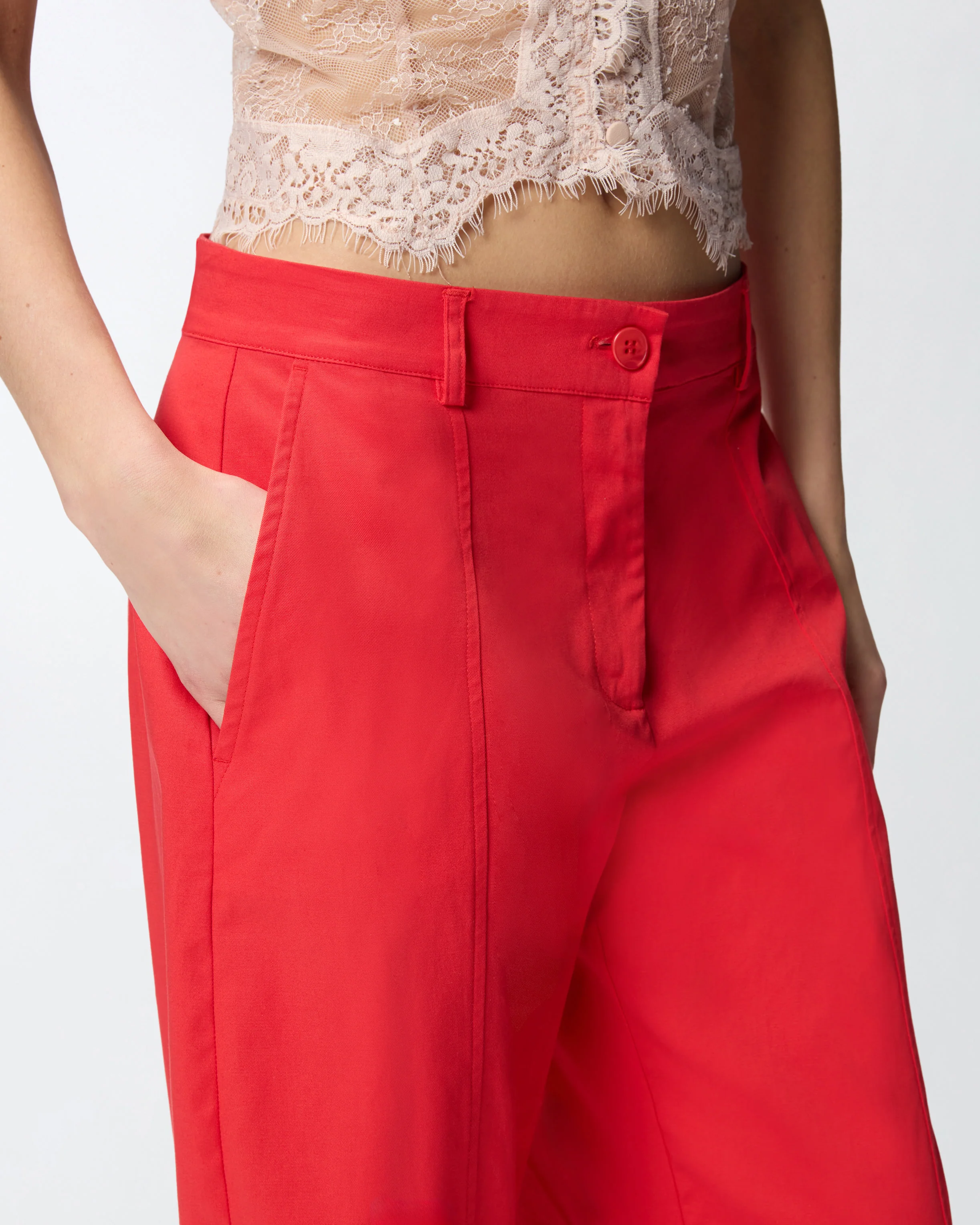 Pantaloni barrel-fit in cotone stretch - Image 4