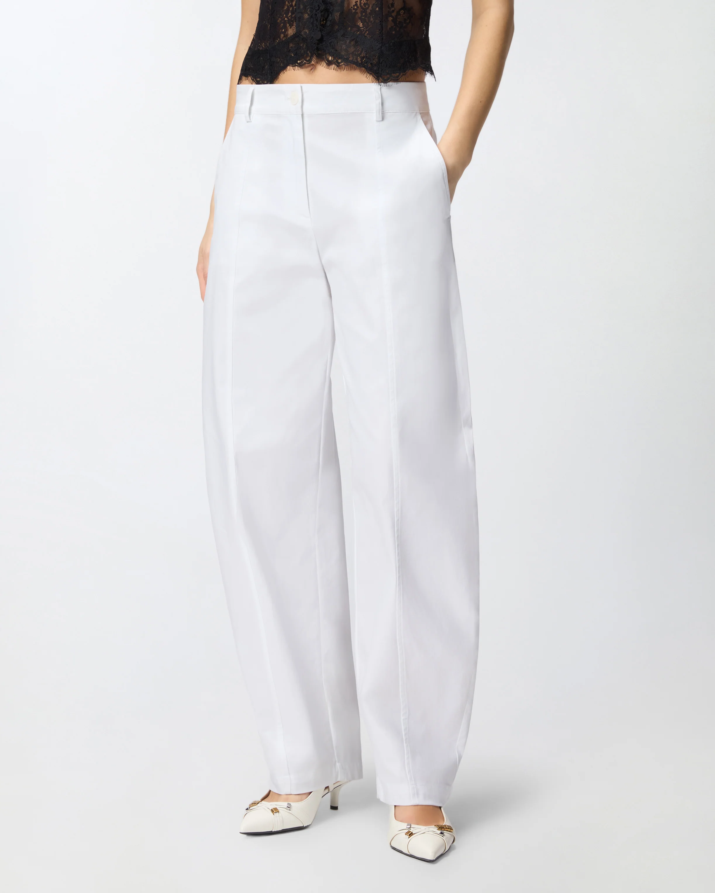 Pantaloni barrel-fit in cotone stretch - Image 2