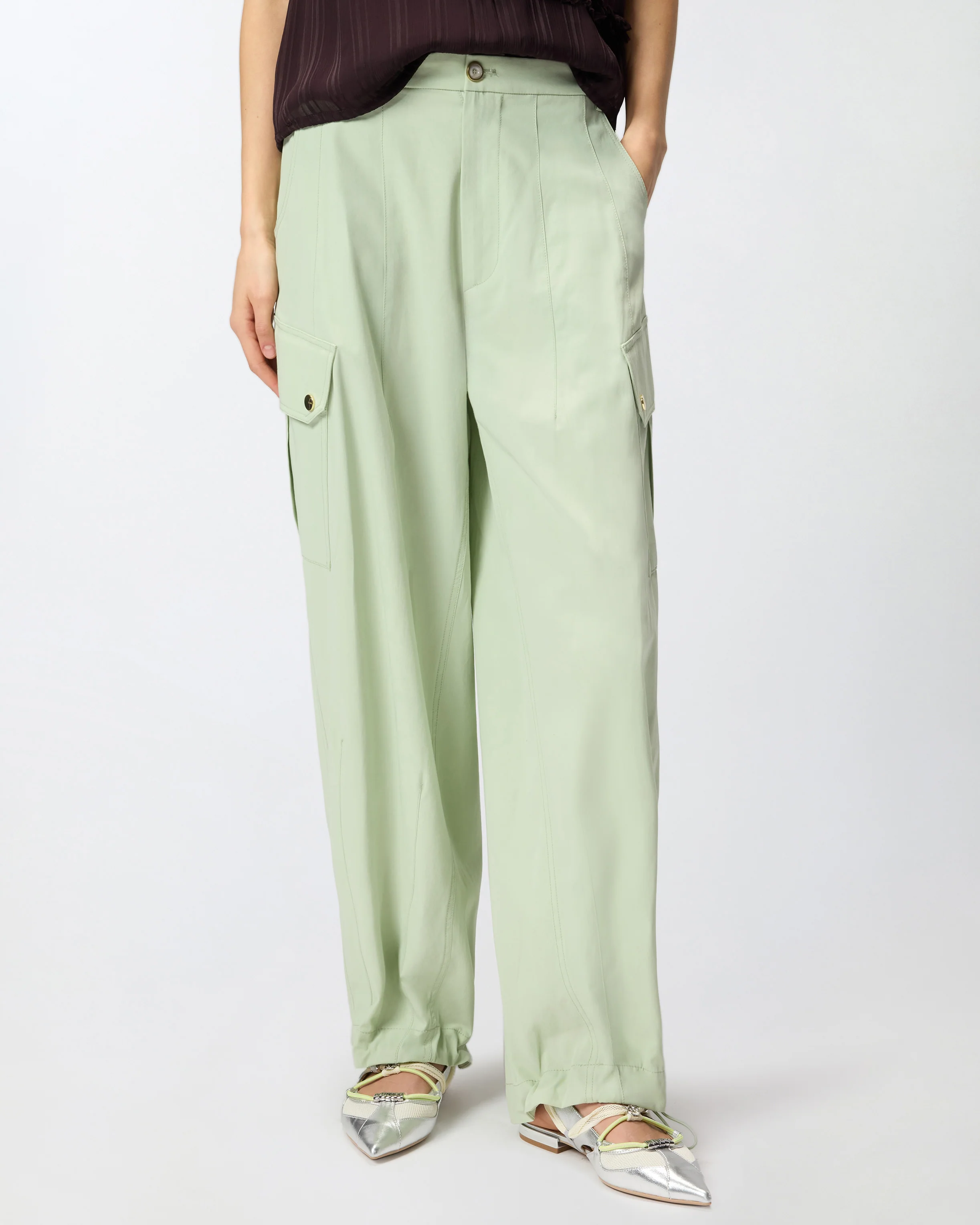 Pantaloni fluidi in cotone - Image 2