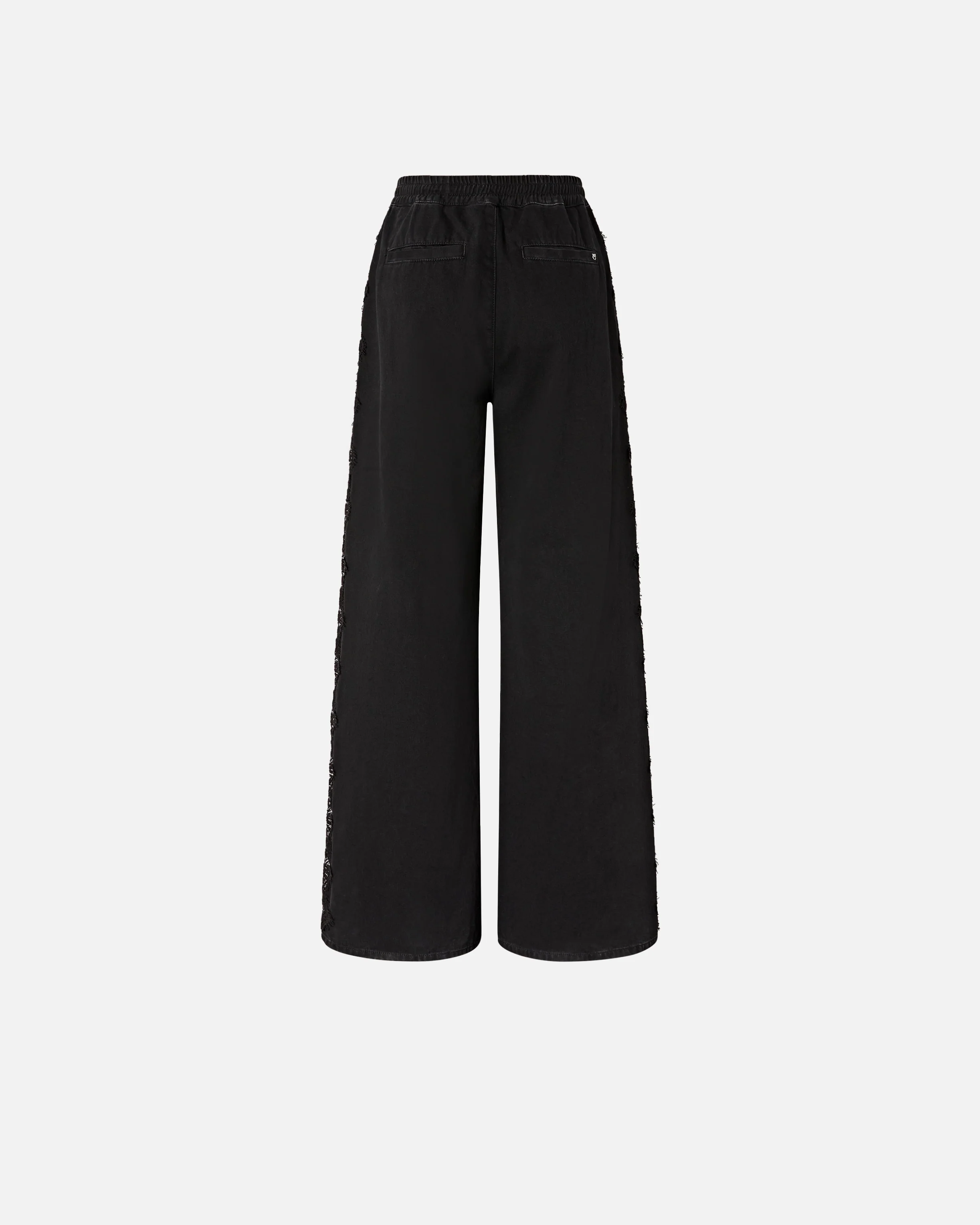 Pantaloni in denim con banda laterale in pizzo - Image 6