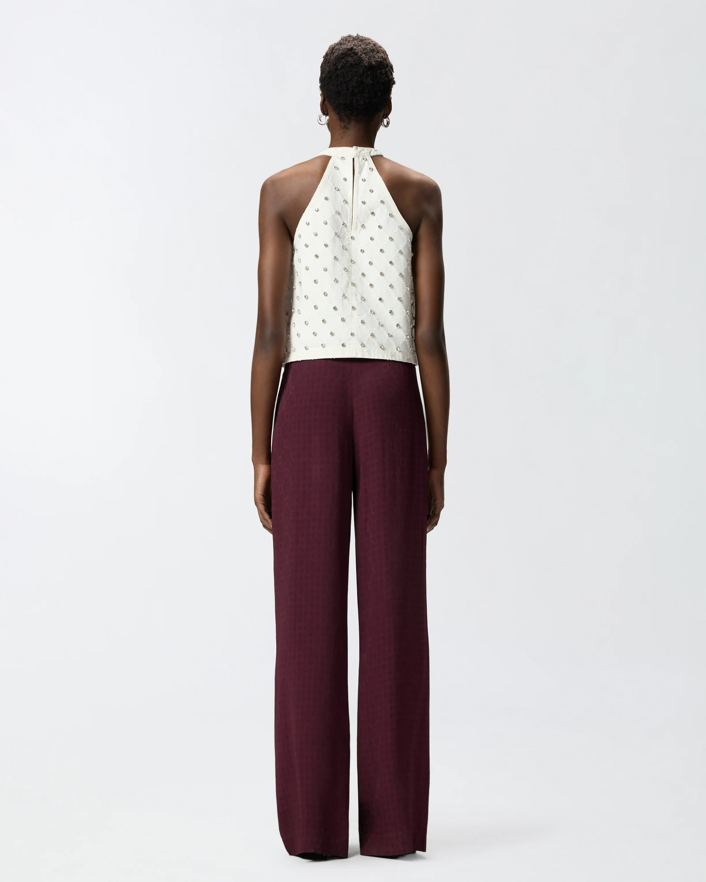 Pantaloni in jacquard con motivo cravatteria - Image 3