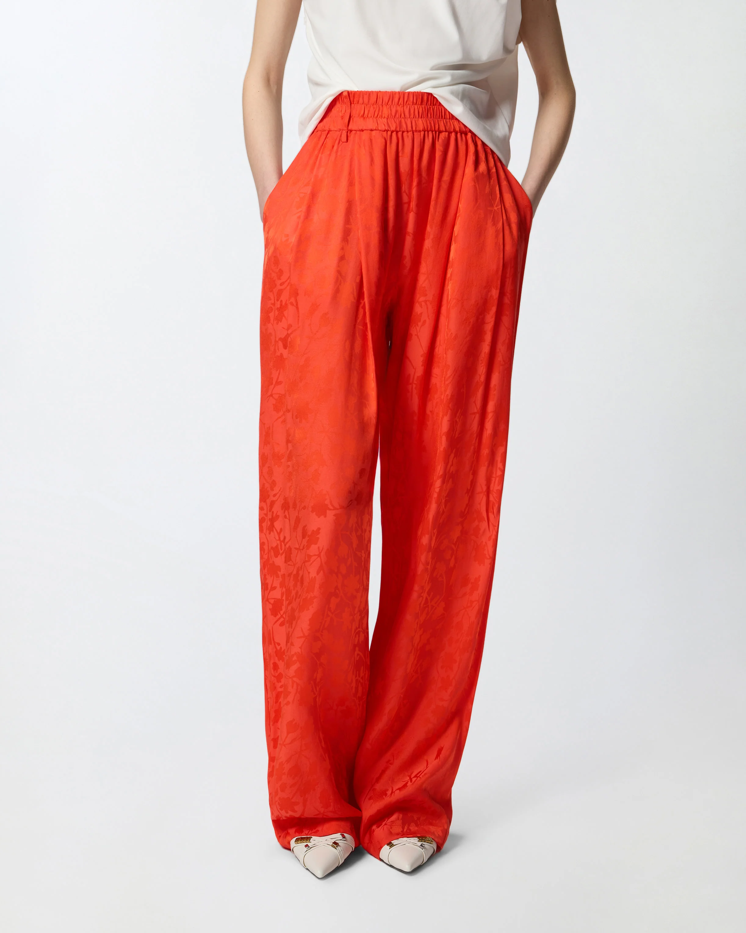 Pantaloni in jacquard floreale - Image 2