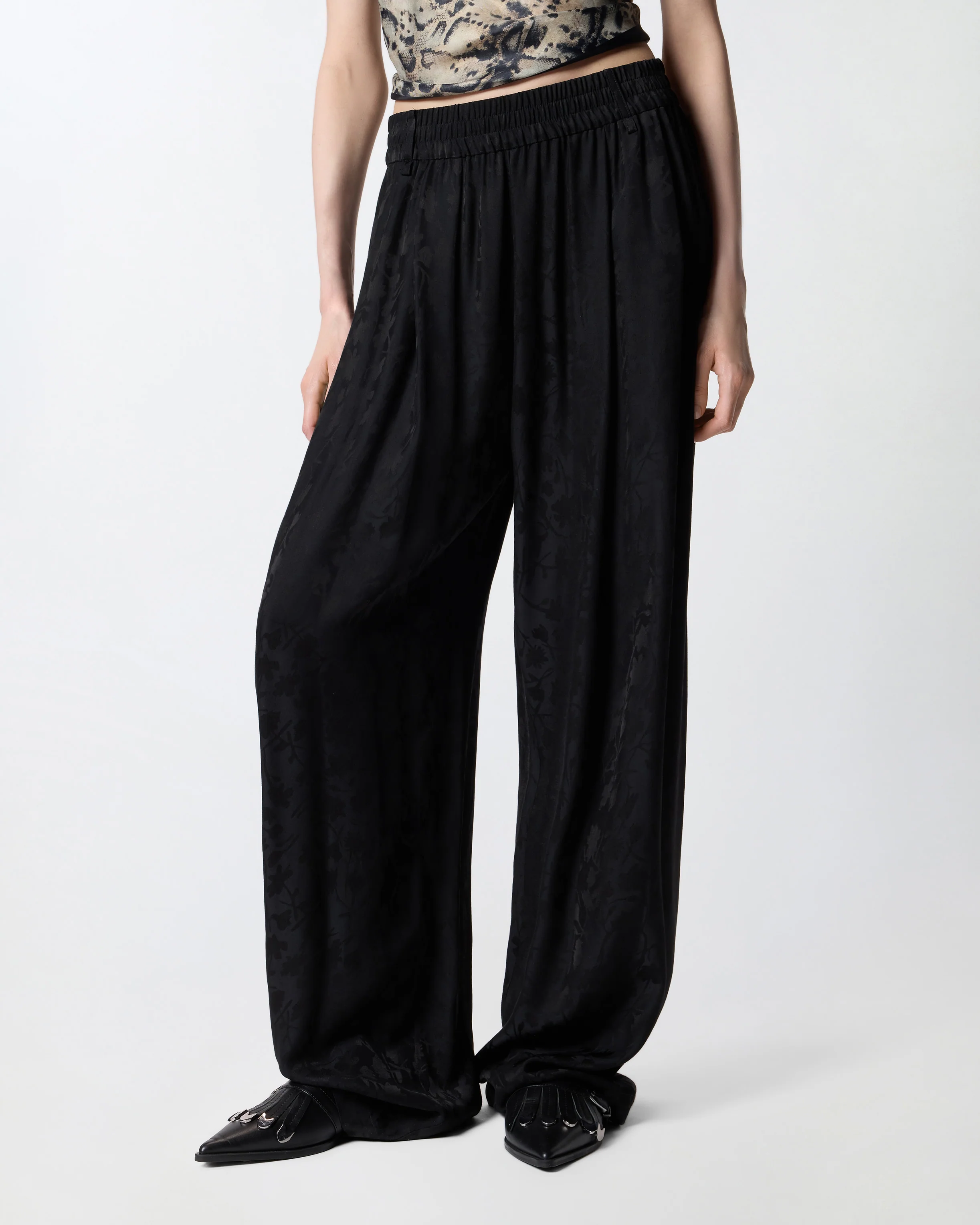 Pantaloni in jacquard floreale - Image 2