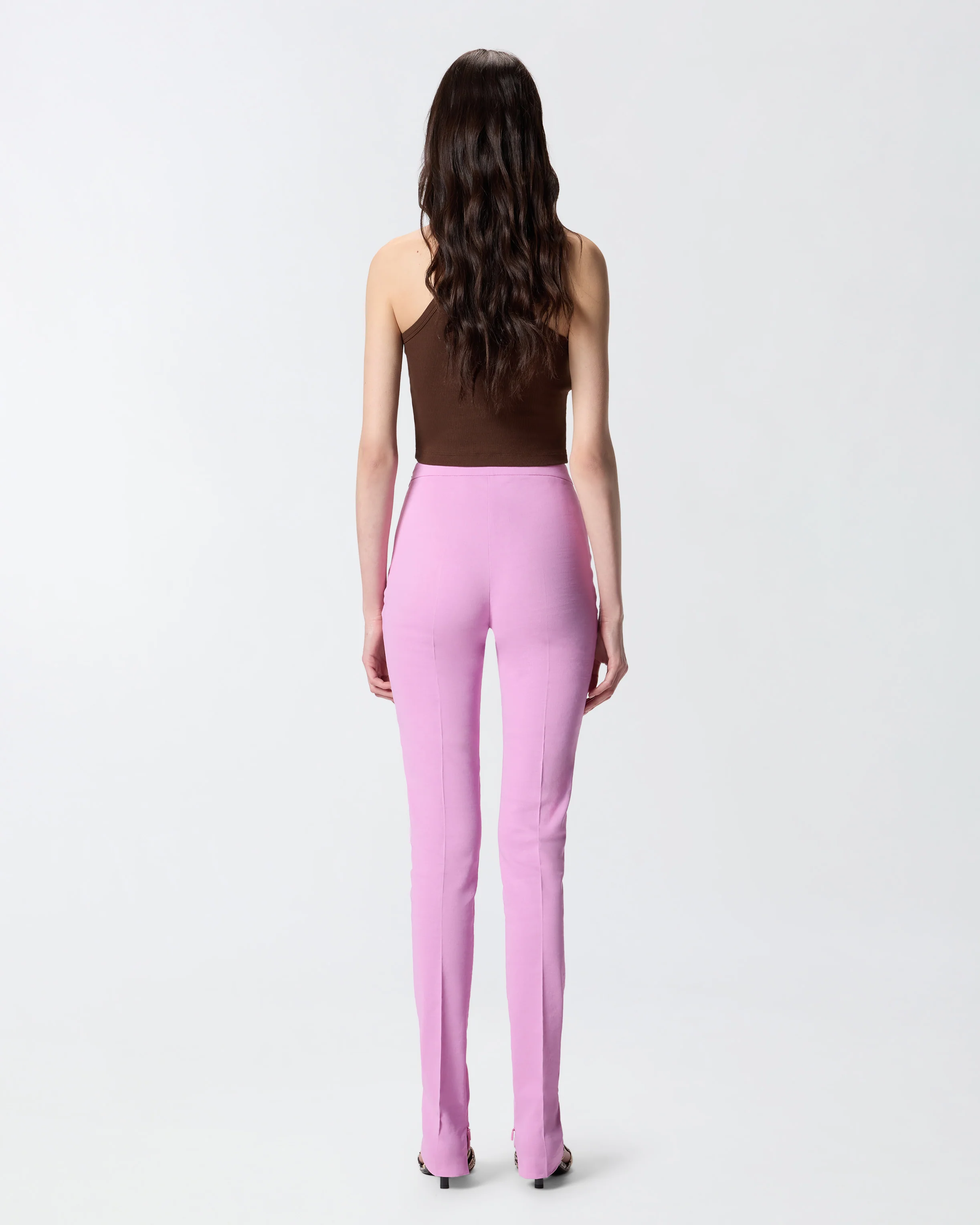 Pantaloni in misto lino con spacco regolabile al fondo - Image 3