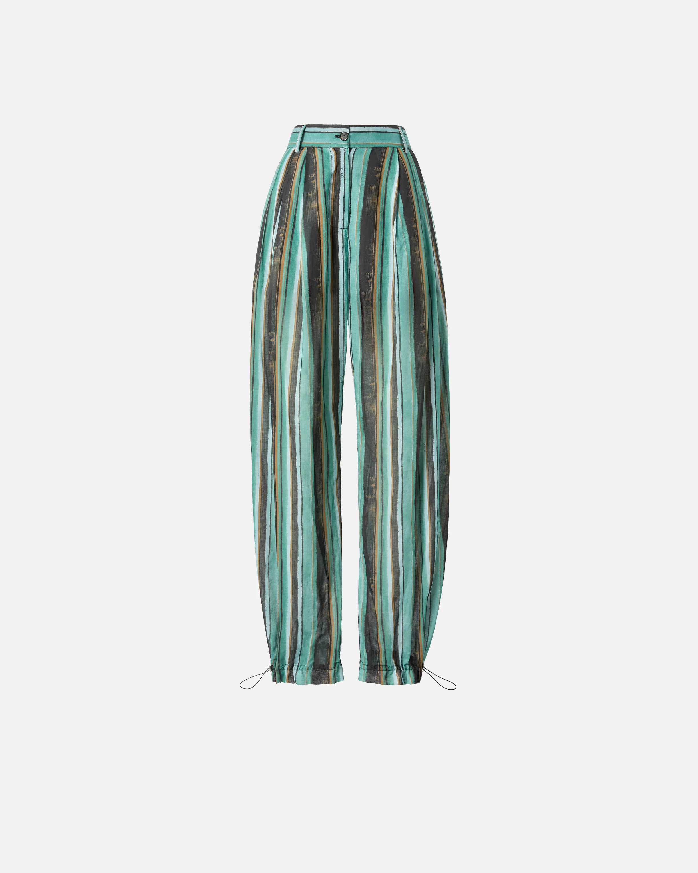 Pantaloni morbidi in cotone con righe effetto pennellato - Image 5