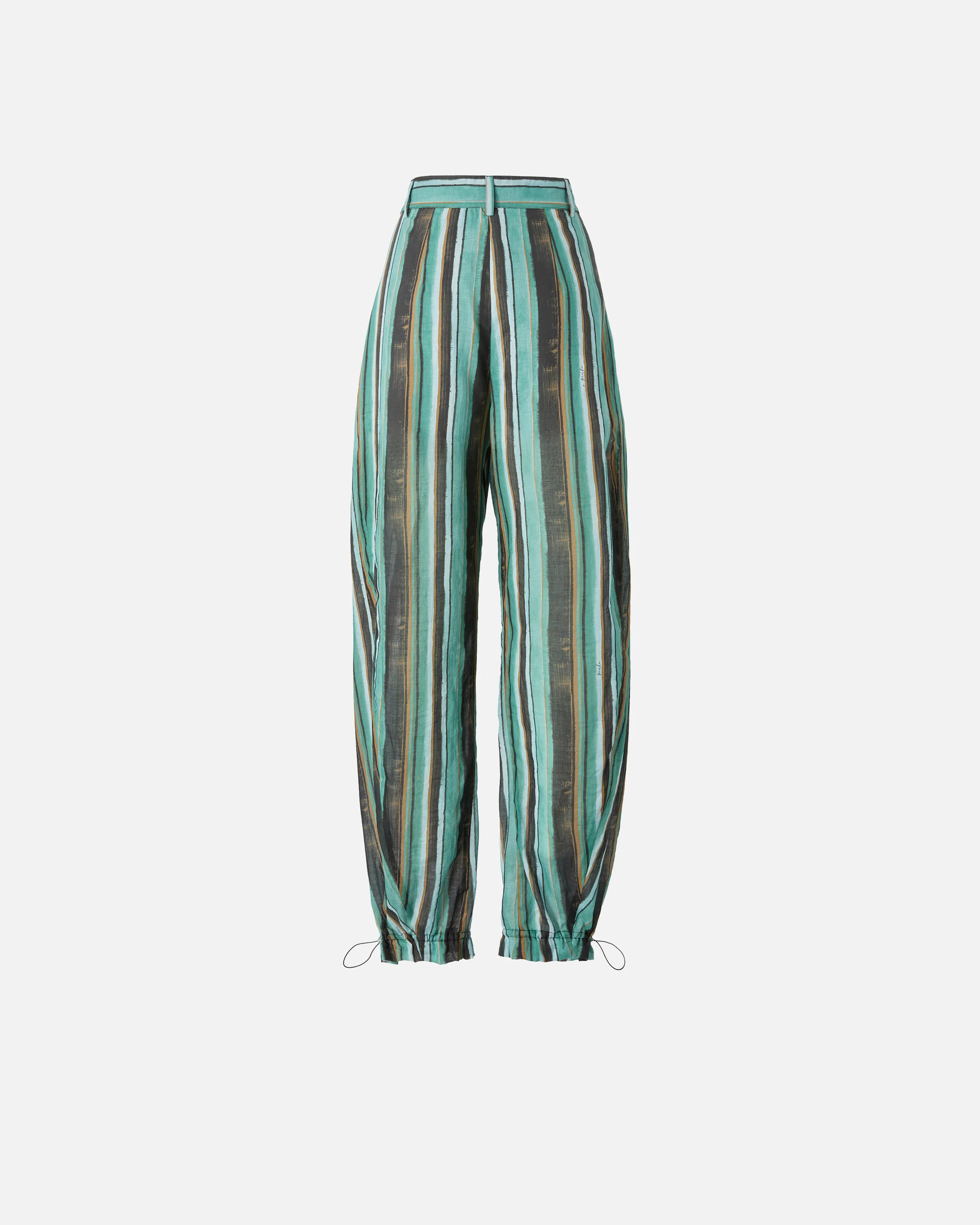 Pantaloni morbidi in cotone con righe effetto pennellato - Image 6