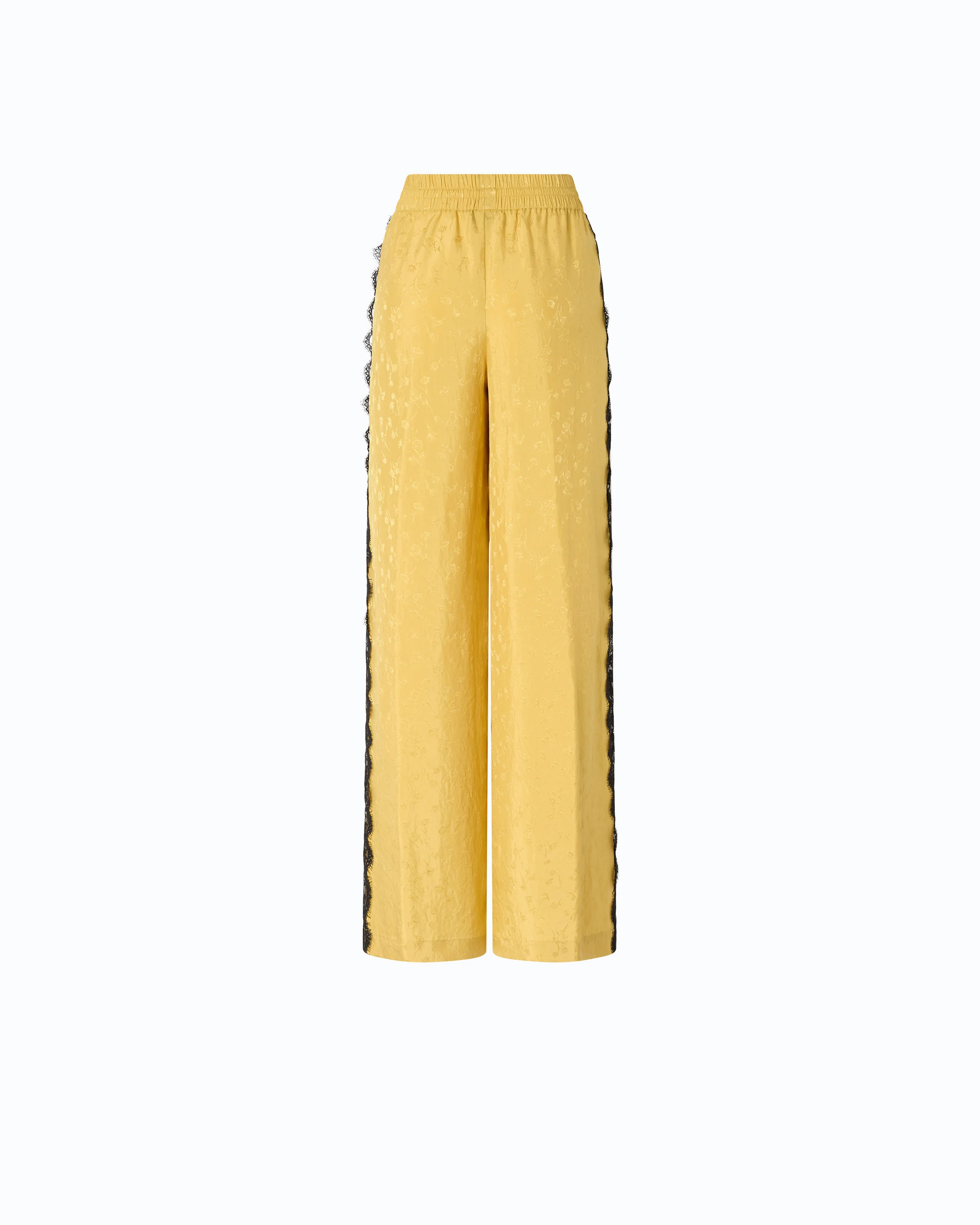 Pantaloni palazzo con motivo floreale e banda in pizzo - Image 6