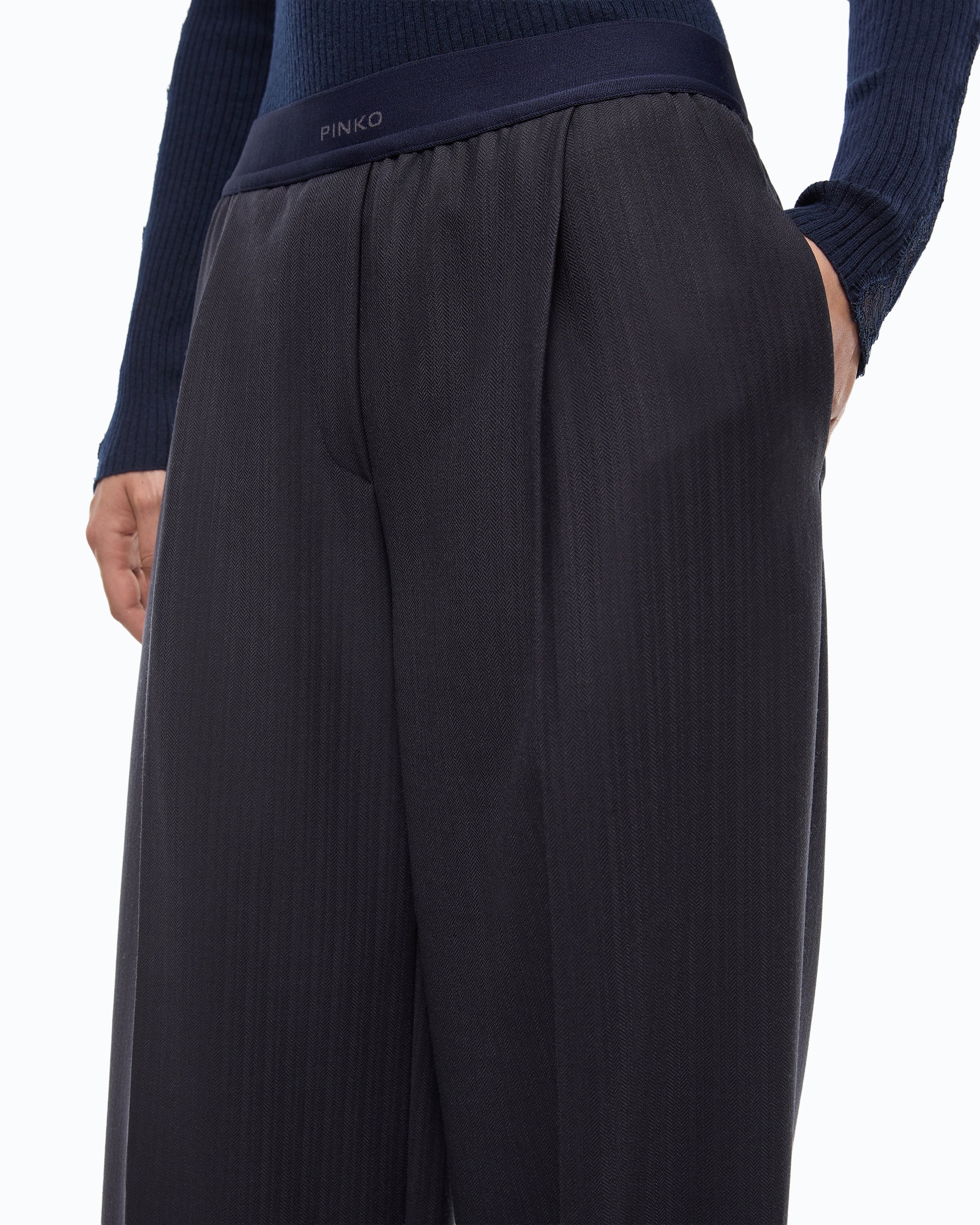 Pantaloni palazzo in misto lana stretch - Image 3