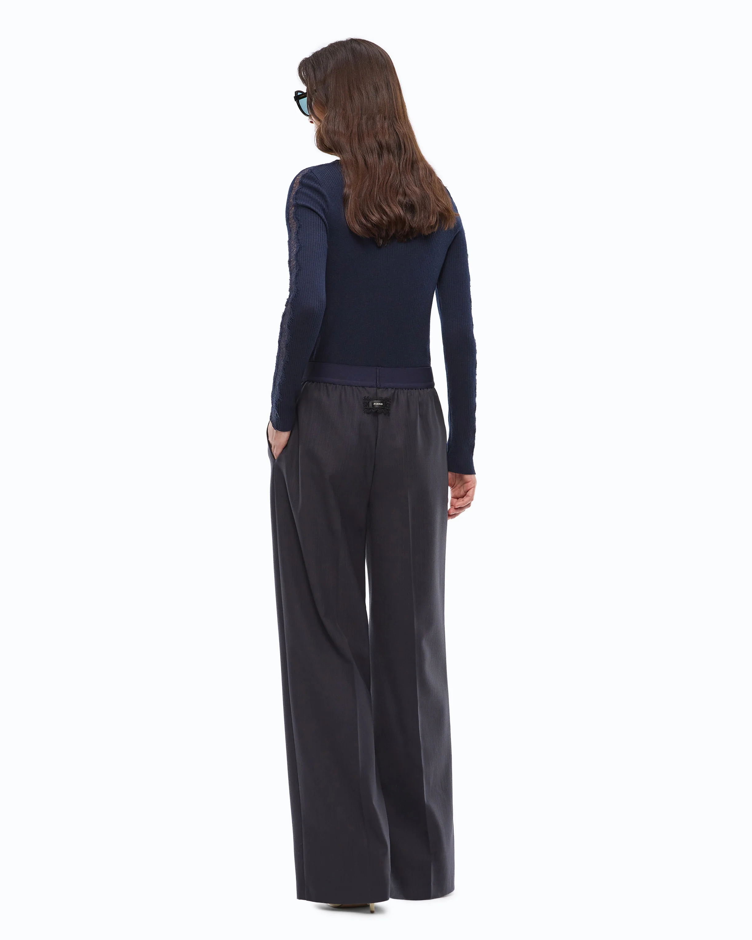 Pantaloni palazzo in misto lana stretch - Image 4