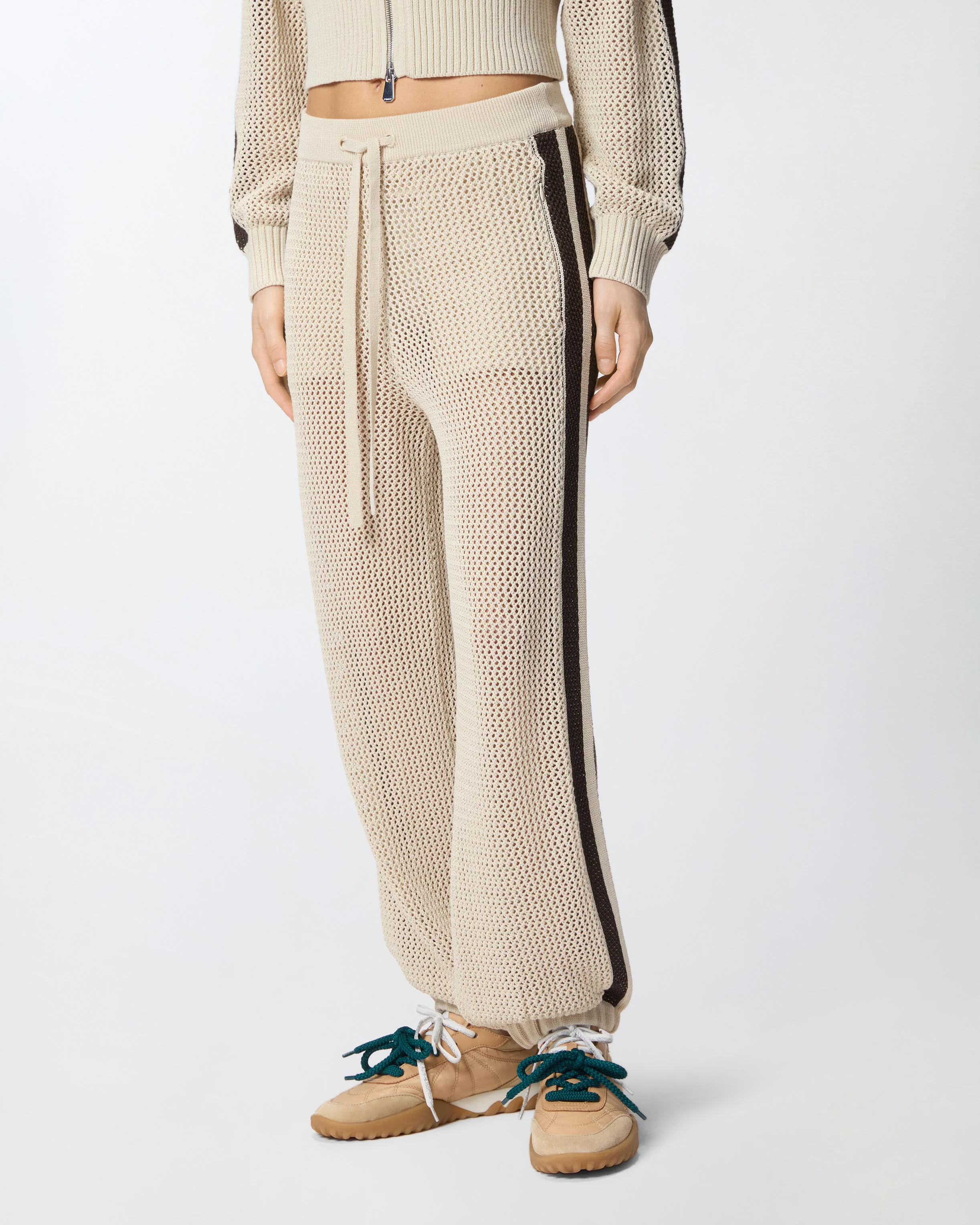 Pantaloni traforati con bande a contrasto - Image 2