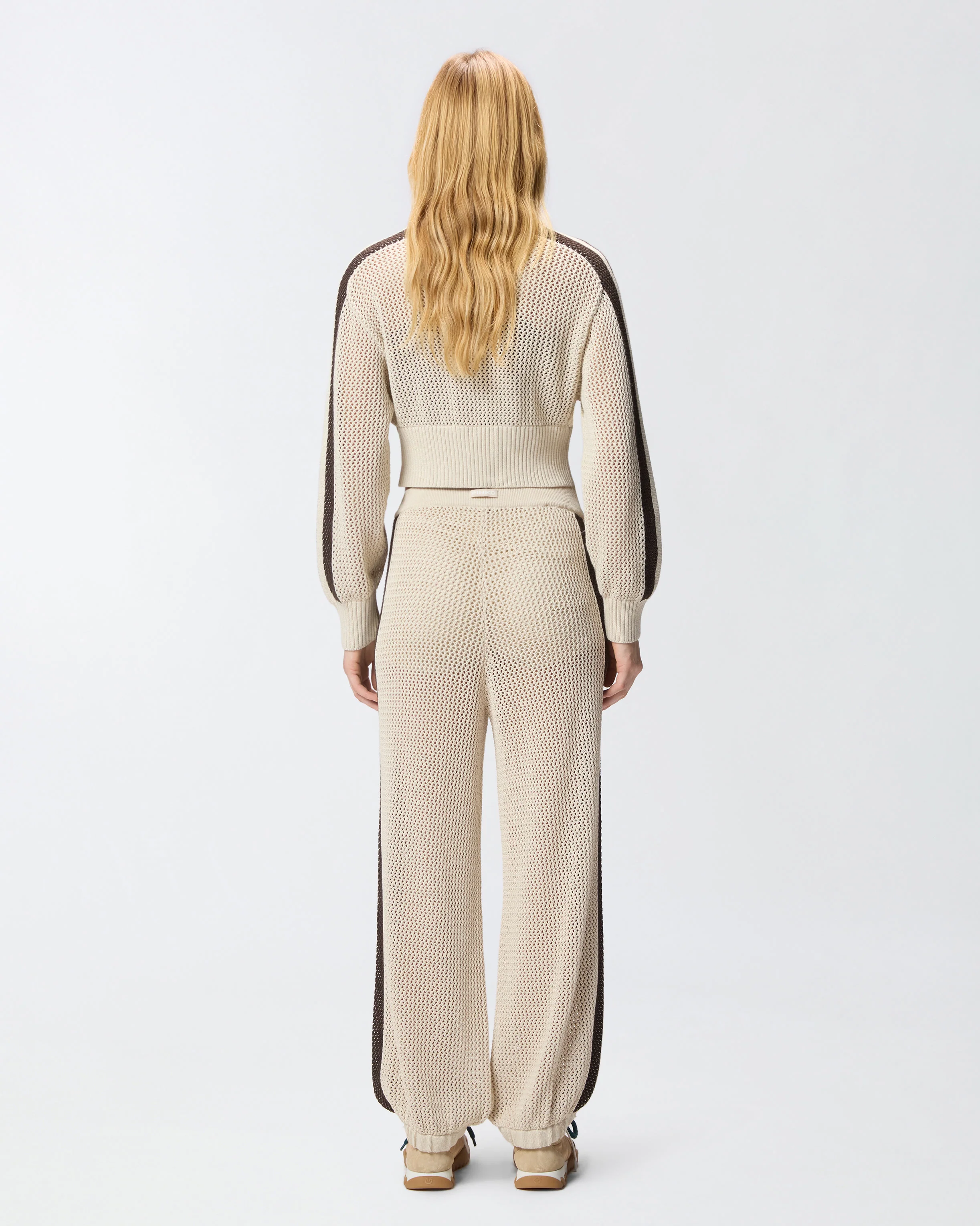 Pantaloni traforati con bande a contrasto - Image 3
