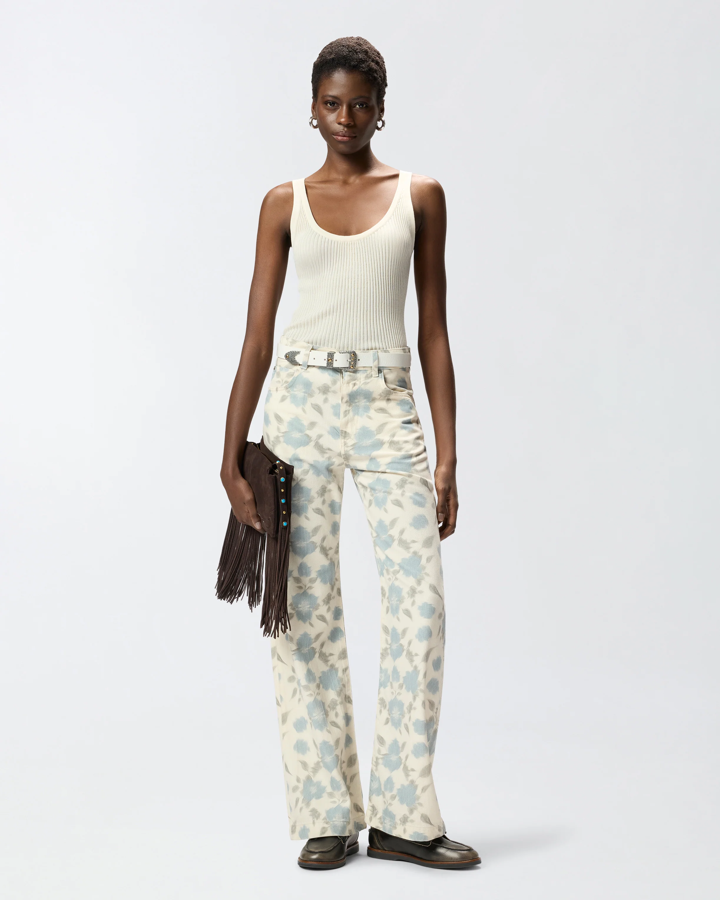 Pantaloni wide leg con stampa Cottage Flower